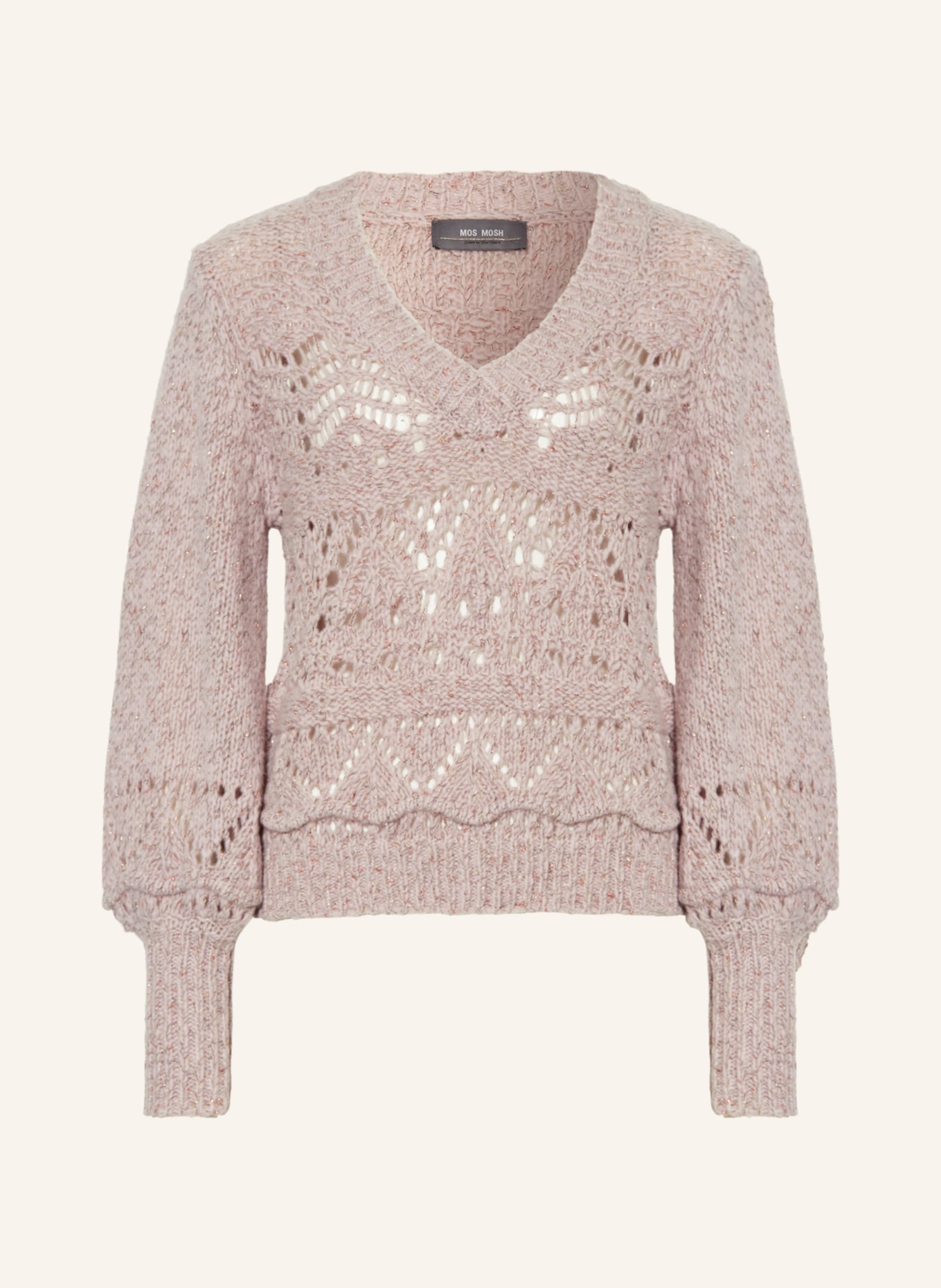 MOS MOSH Oversized sweater LIVIA with glitter thread, Color: ROSE (Image 1)
