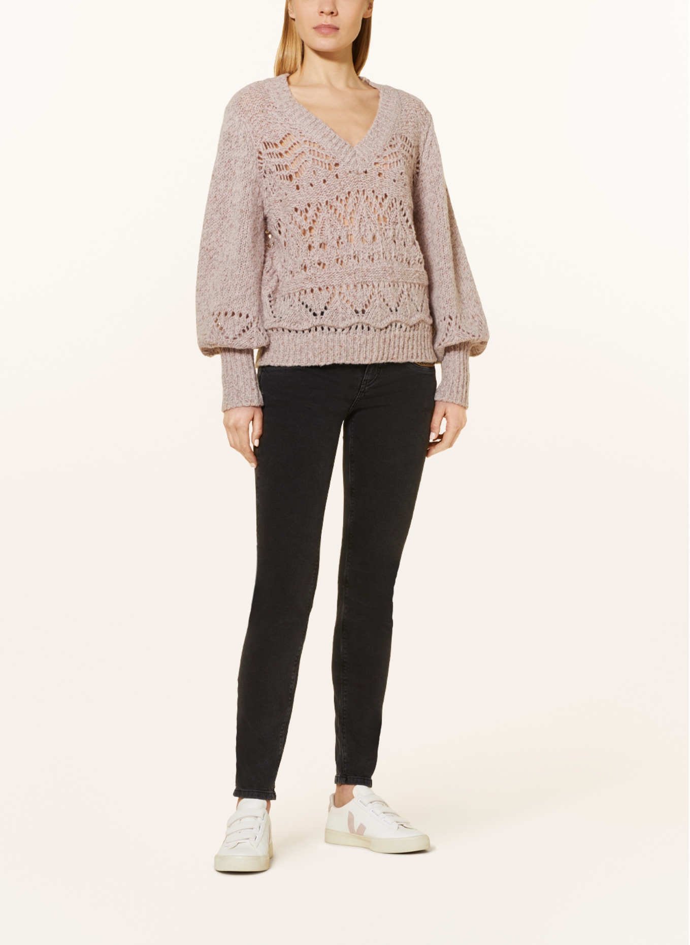 MOS MOSH Sweter oversize LIVIA z błyszczącą przędzą, Kolor: BLADORÓŻOWY (Obrazek 2)