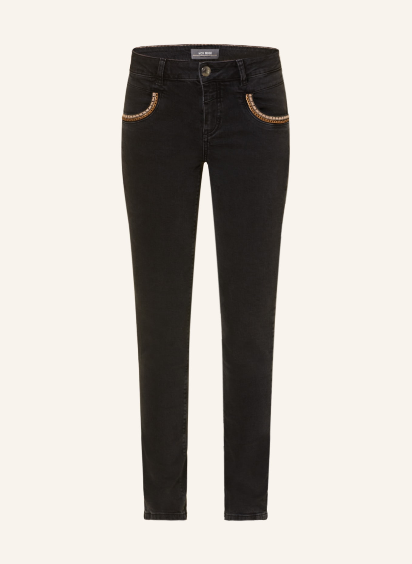 MOS MOSH Skinny Jeans MMNAOMI mit Schmuckperlen, Farbe: 850 GREY (Bild 1)