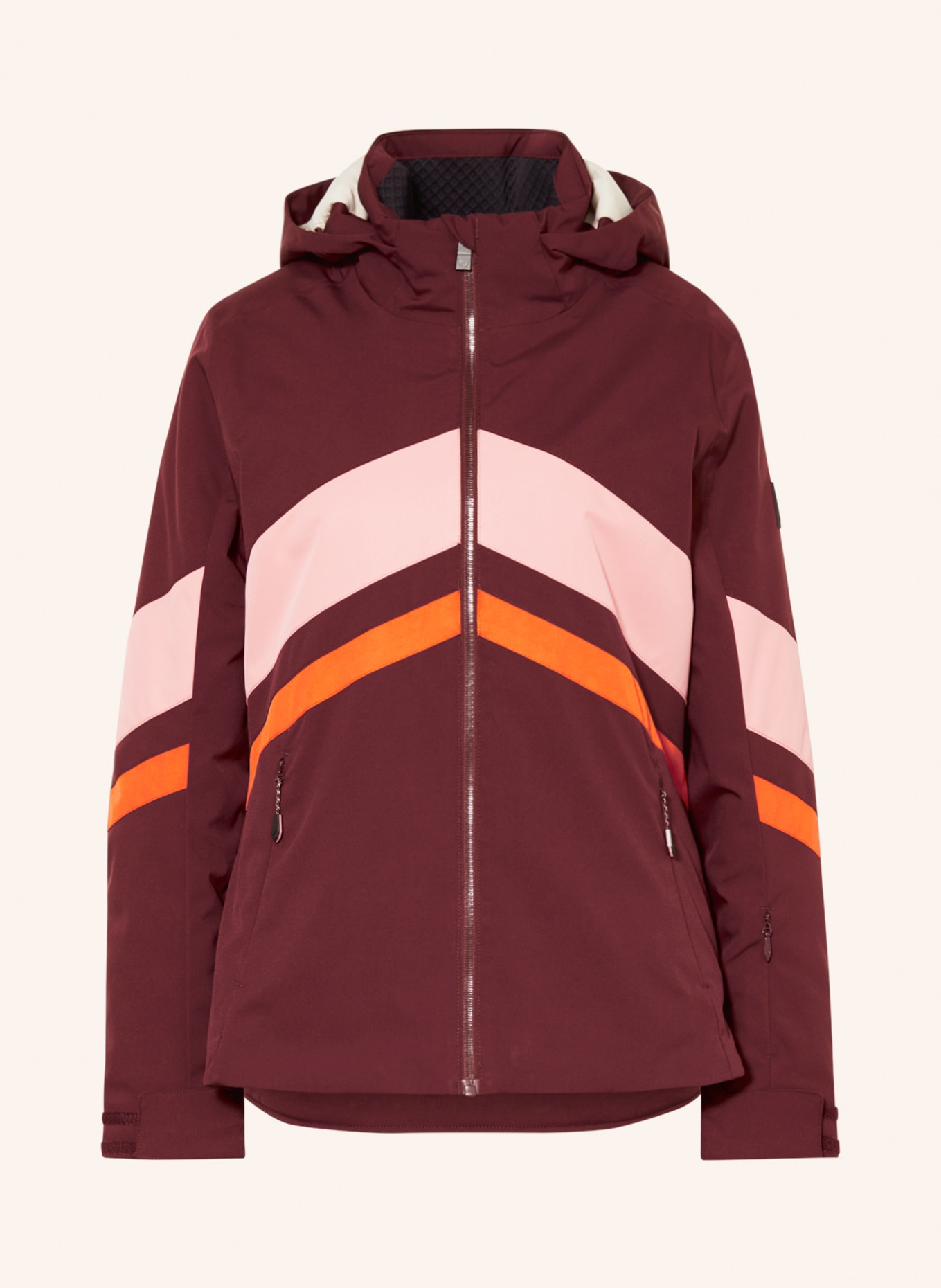 ziener Ski jacket TELIA, Color: DARK RED/ SALMON/ ORANGE (Image 1)