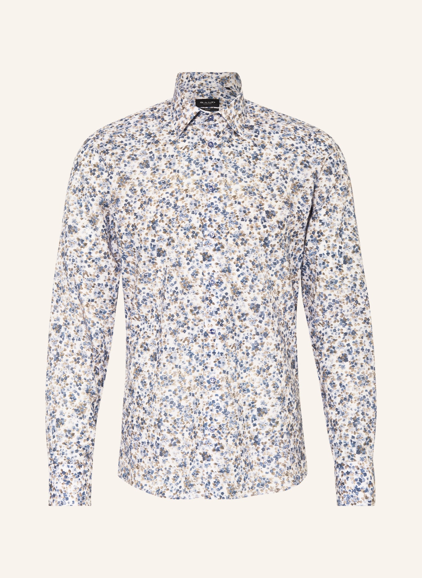 SAND COPENHAGEN Shirt IVER2 slim fit, Color: WHITE/ BLUE/ BROWN (Image 1)