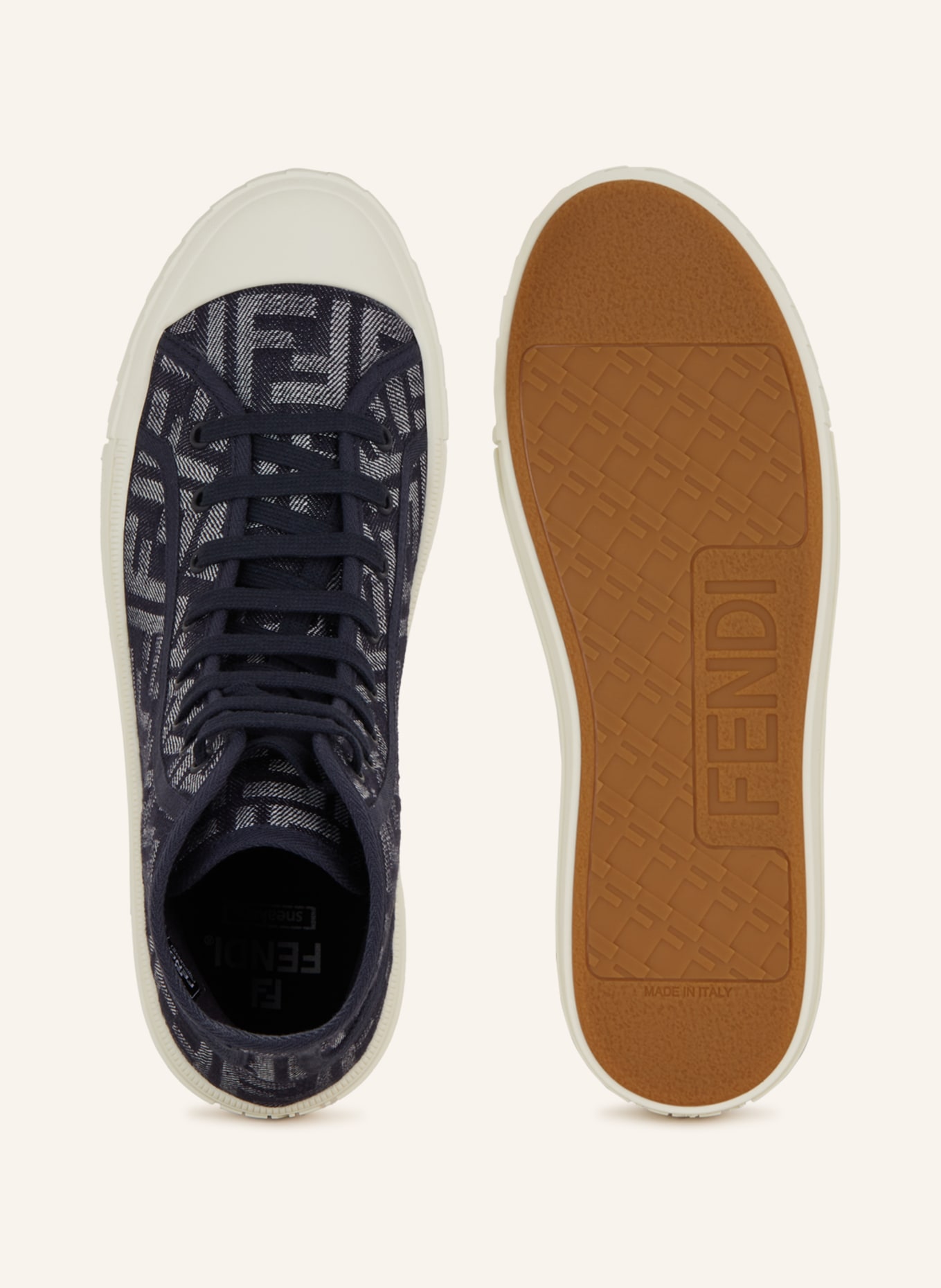 FENDI High-top sneakers DOMINO, Color: DARK BLUE/ WHITE (Image 5)
