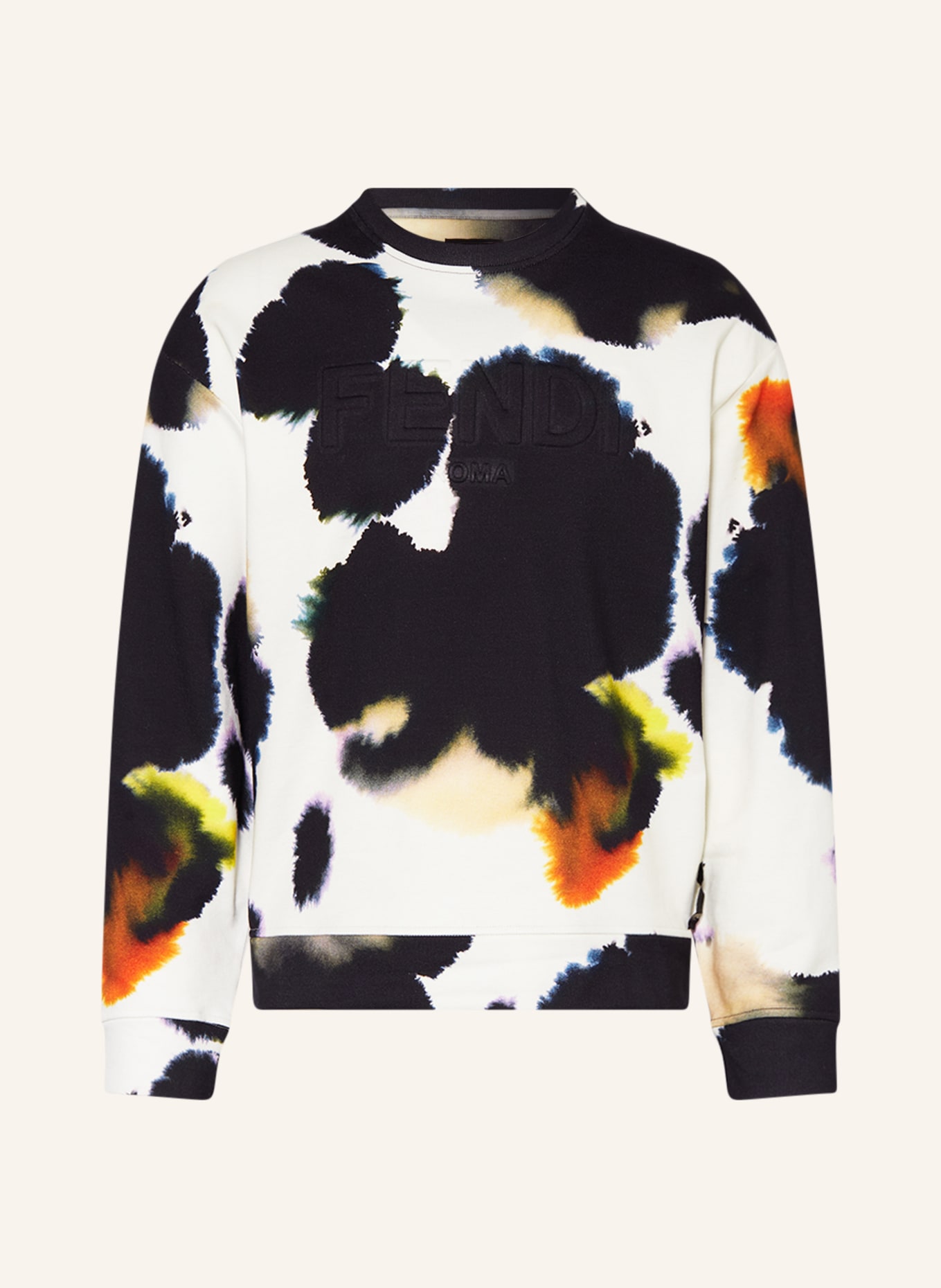 FENDI Sweatshirt, Color: WHITE/ BLACK/ DARK YELLOW (Image 1)