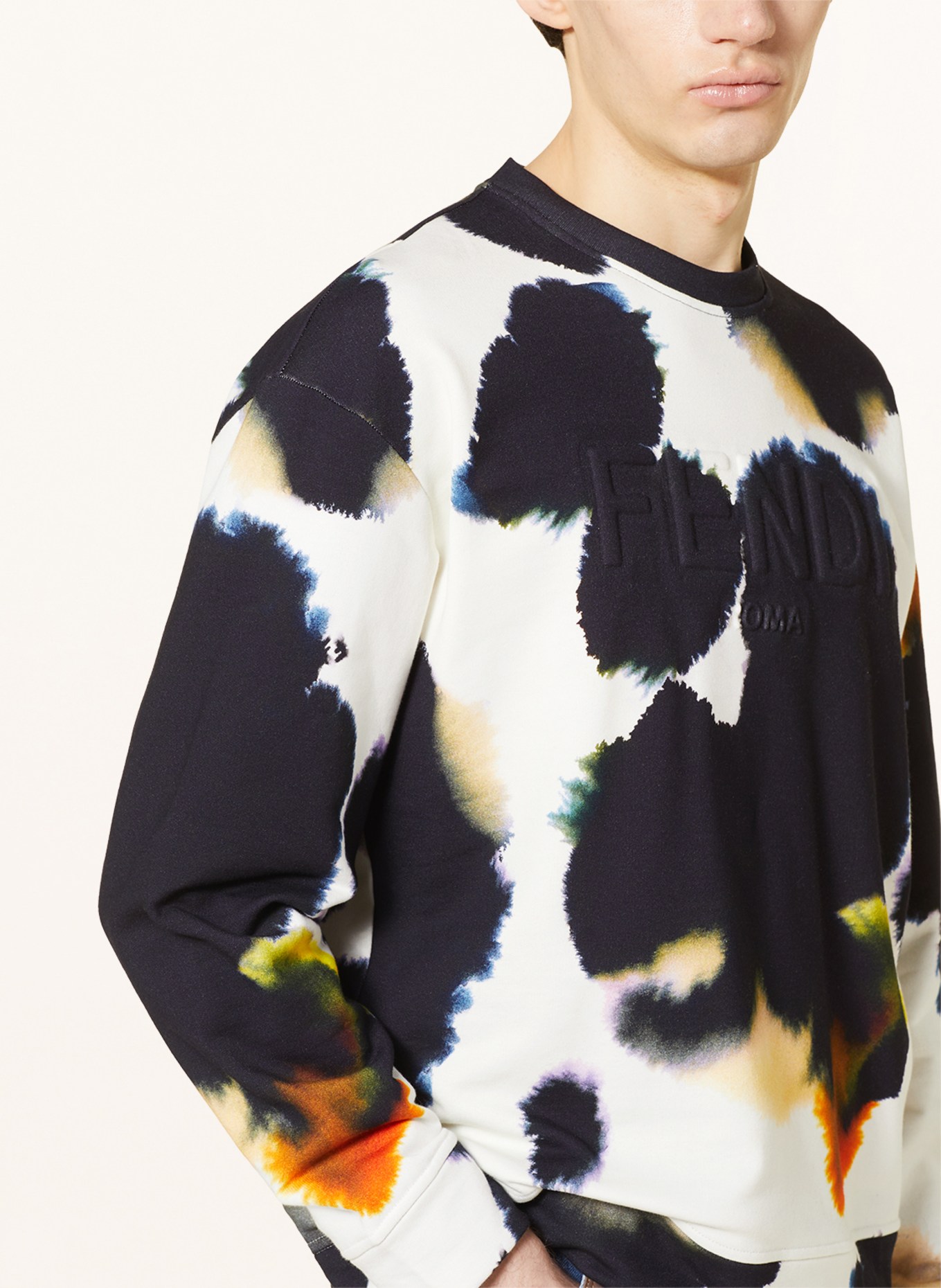 FENDI Sweatshirt, Color: WHITE/ BLACK/ DARK YELLOW (Image 4)