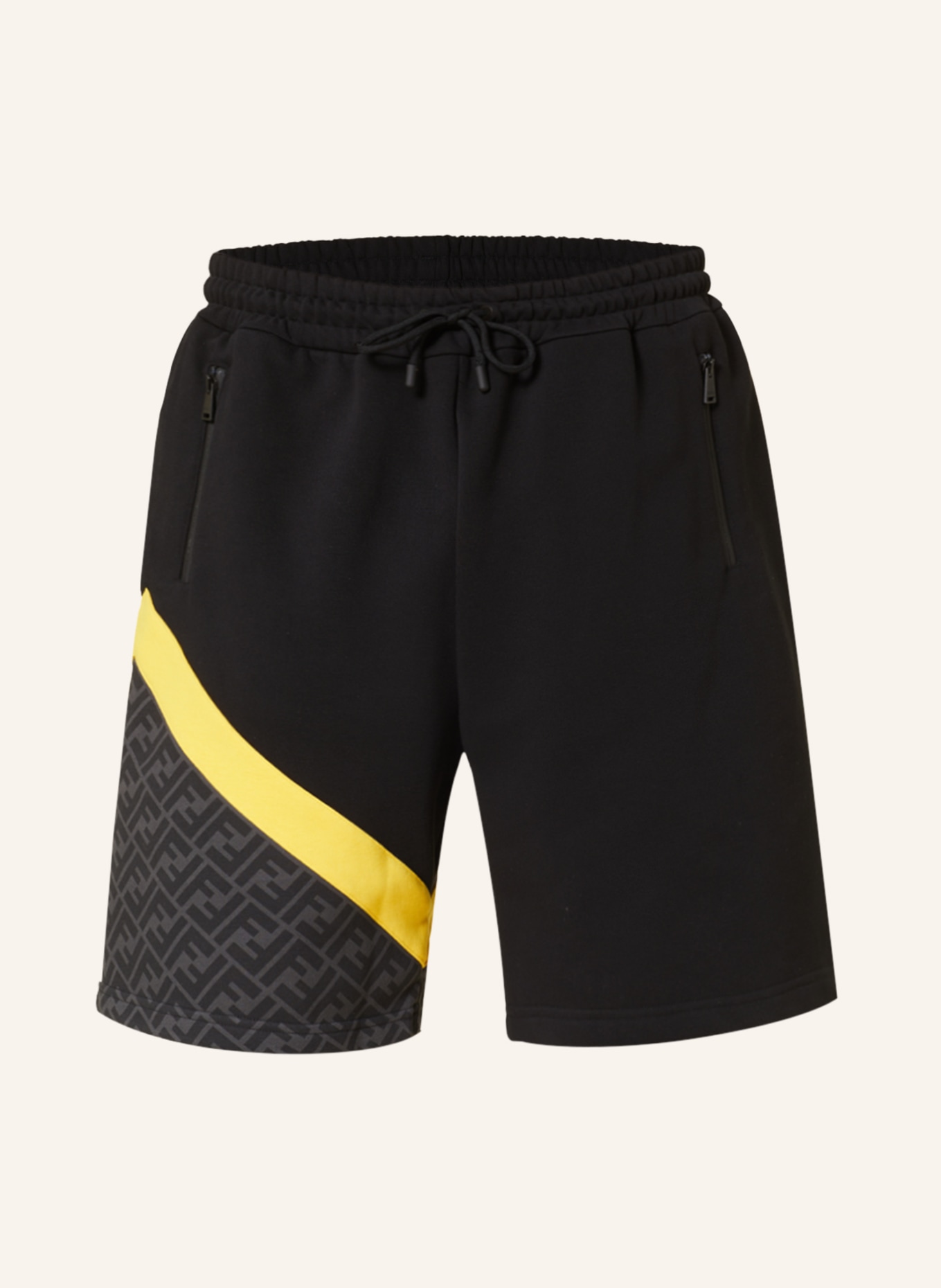 FENDI Sweat shorts, Color: BLACK/ GRAY/ YELLOW (Image 1)