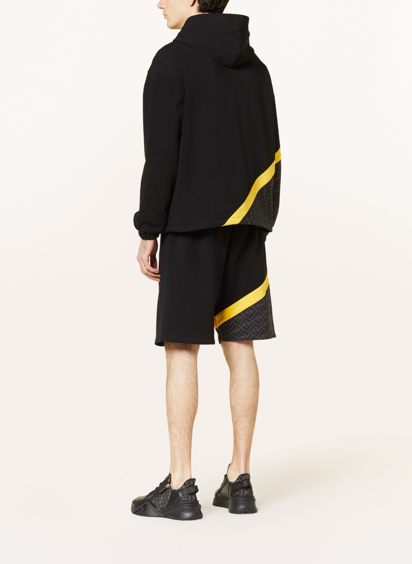 FENDI Sweat shorts, Color: BLACK/ GRAY/ YELLOW (Image 3)