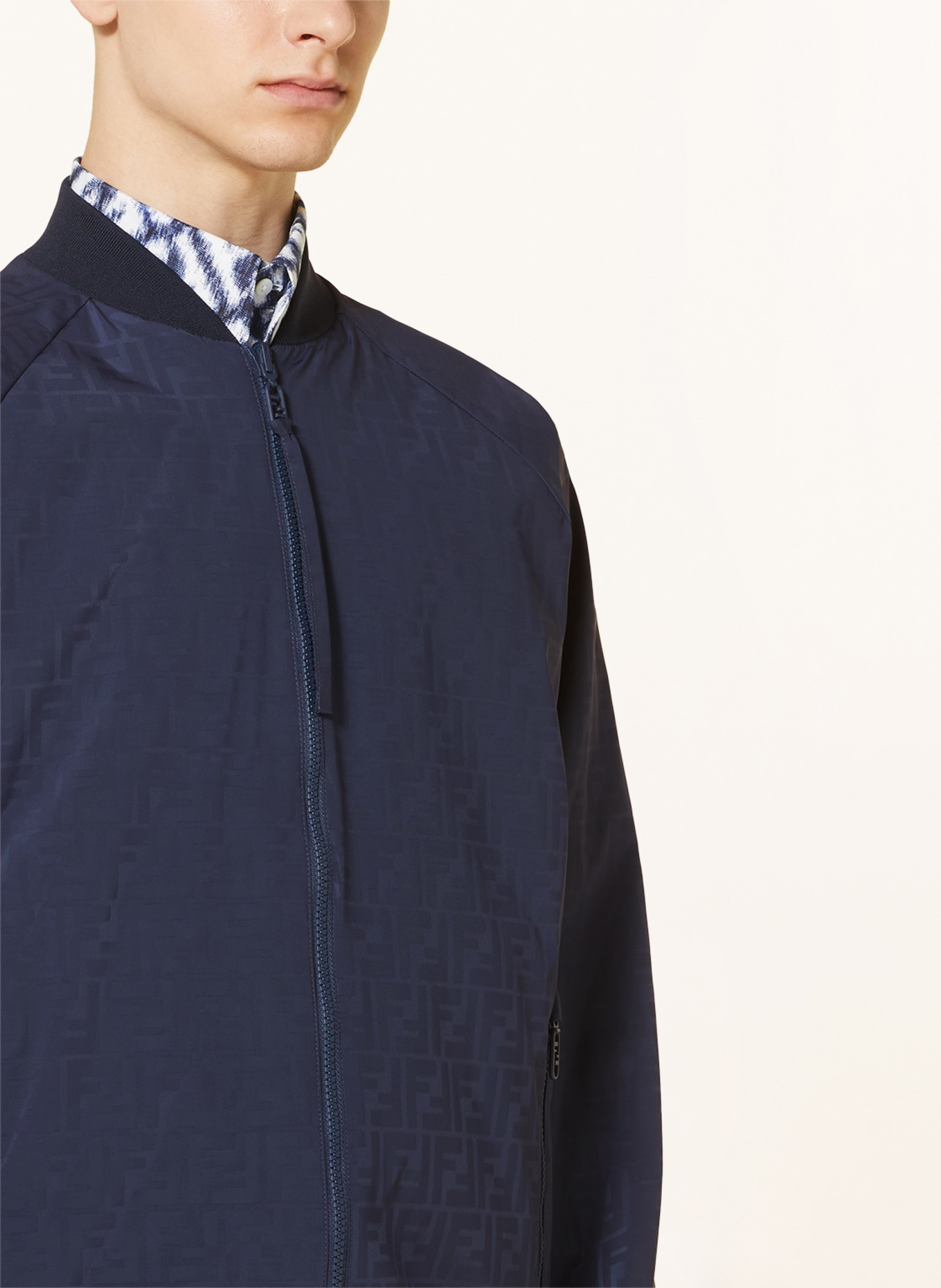 FENDI Dwustronny bluzon z siateczką, Kolor: GRANATOWY (Obrazek 5)