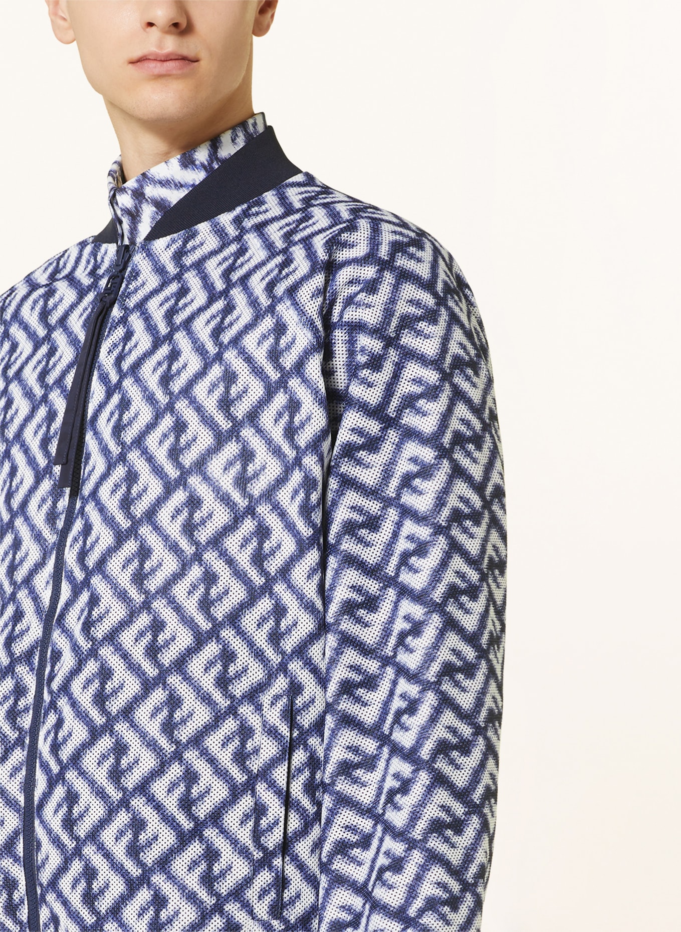 FENDI Dwustronny bluzon z siateczką, Kolor: GRANATOWY (Obrazek 6)
