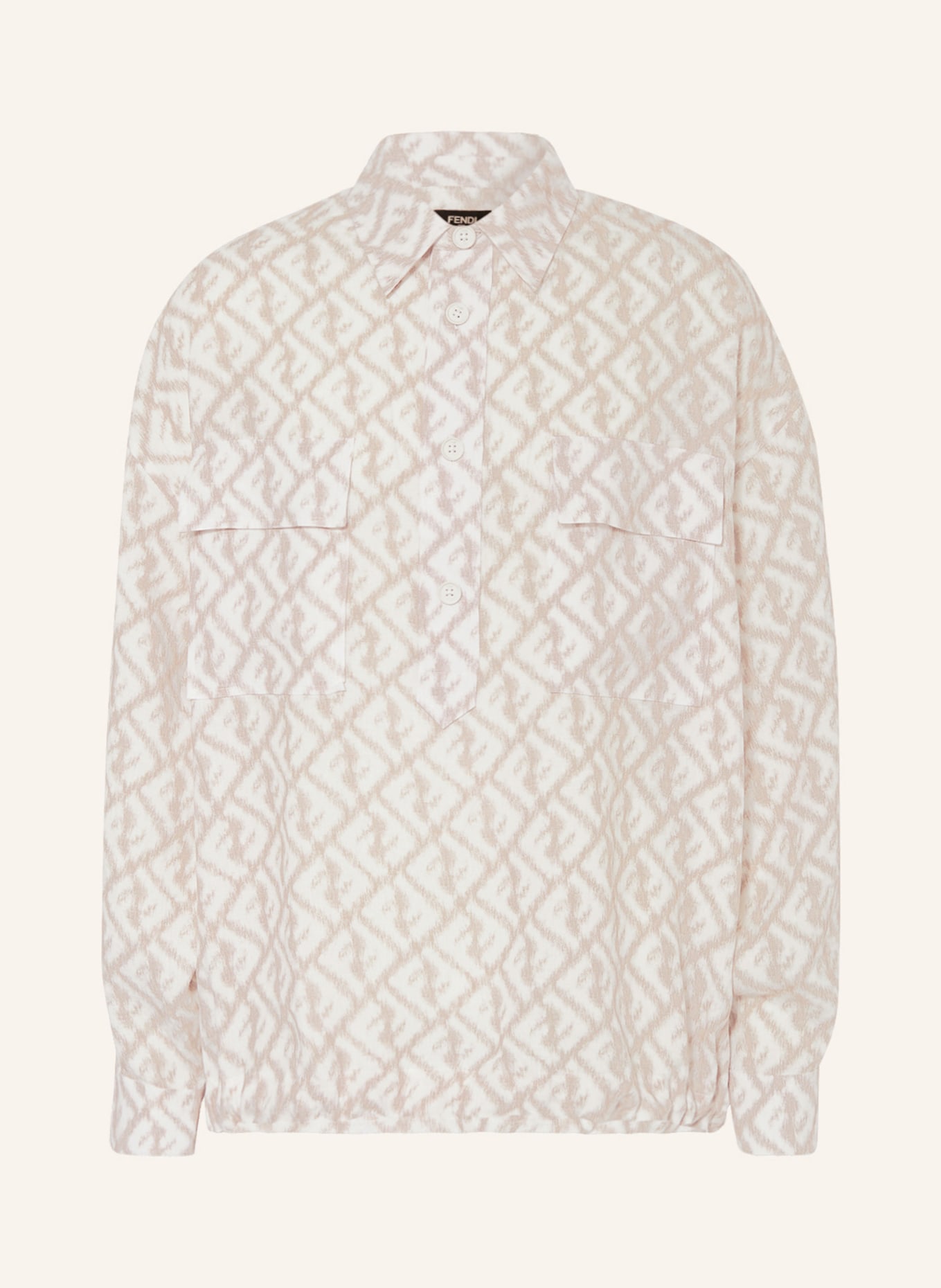 FENDI Anorak jacket in linen, Color: WHITE/ BEIGE (Image 1)
