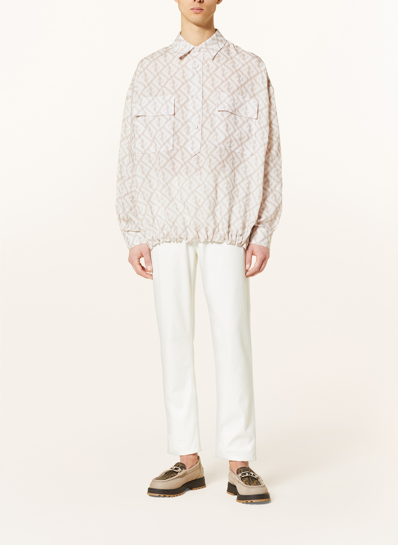 FENDI Anorak jacket in linen, Color: WHITE/ BEIGE (Image 2)