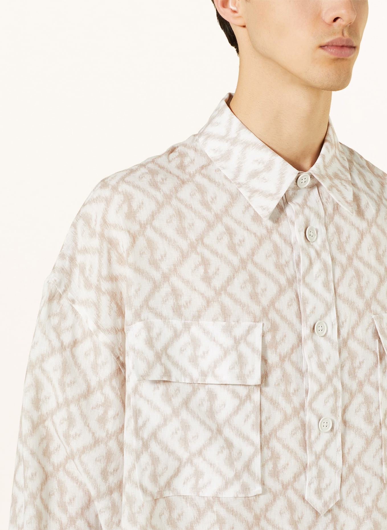 FENDI Anorak jacket in linen, Color: WHITE/ BEIGE (Image 4)