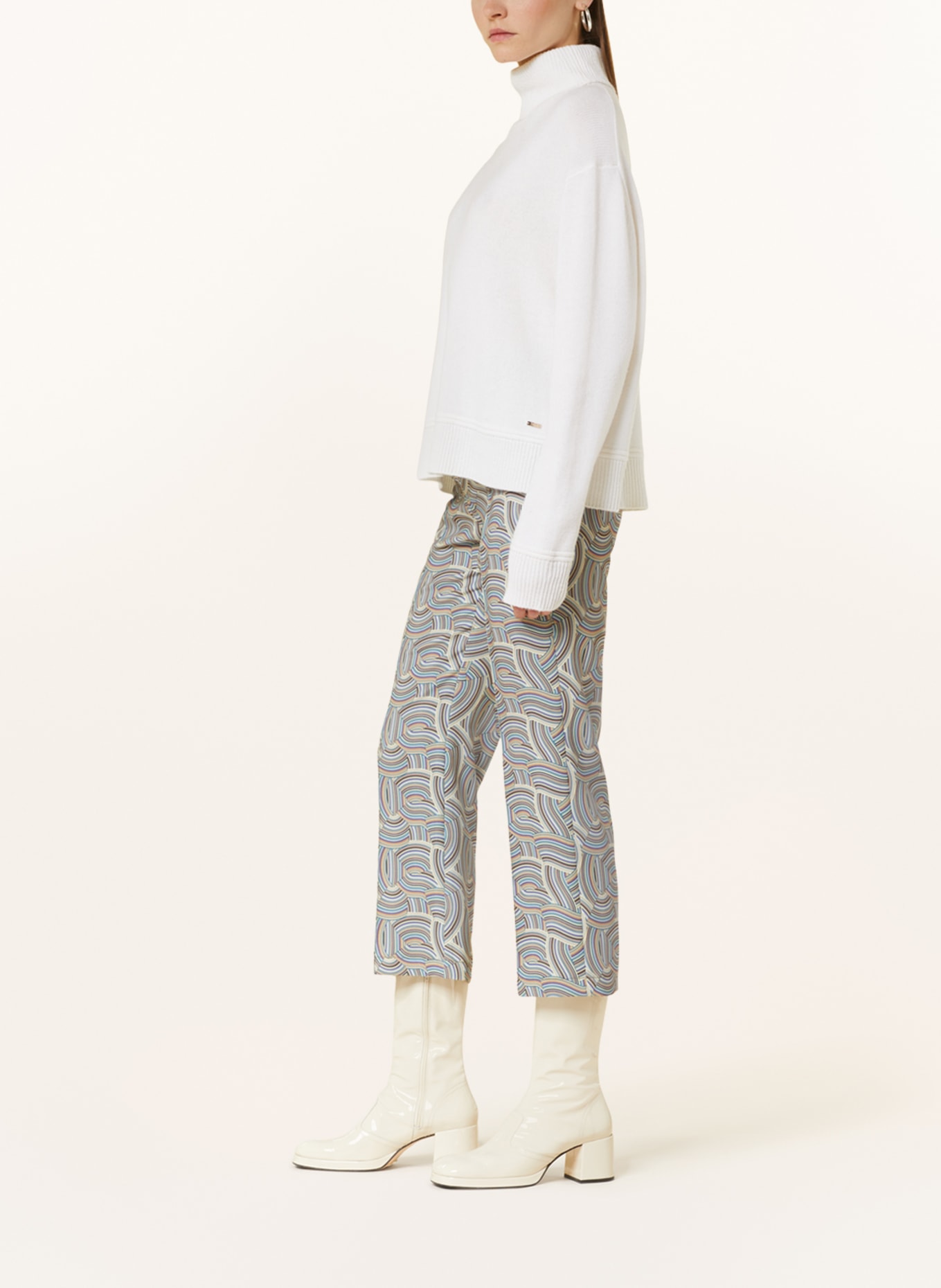 CINQUE 7/8 trousers CIHELGA, Color: PURPLE/ BEIGE/ WHITE (Image 4)