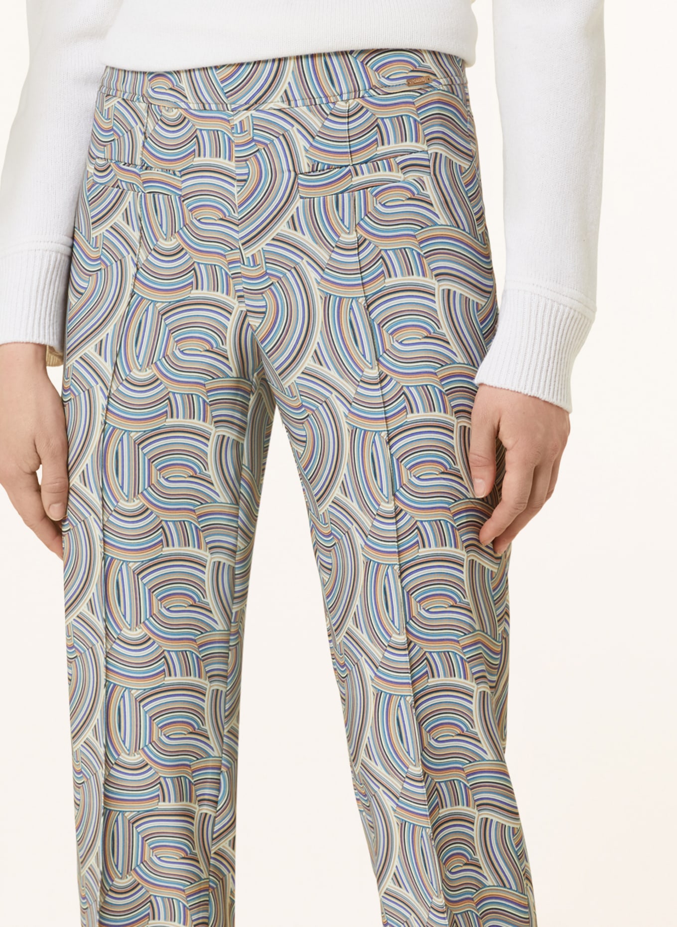 CINQUE 7/8 trousers CIHELGA, Color: PURPLE/ BEIGE/ WHITE (Image 5)
