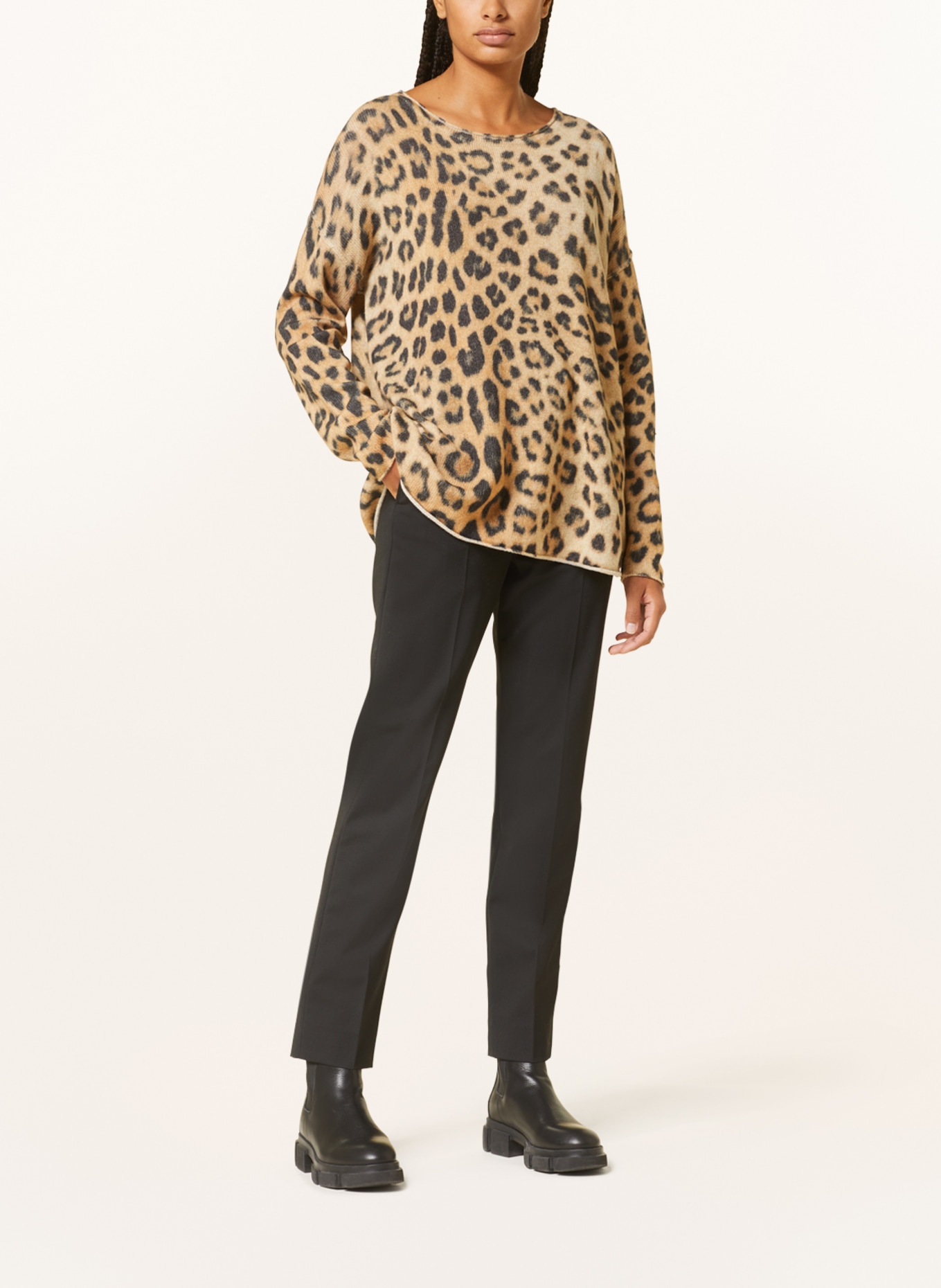 Grace Oversized-Pullover, Farbe: CAMEL/ DUNKELGRAU (Bild 2)