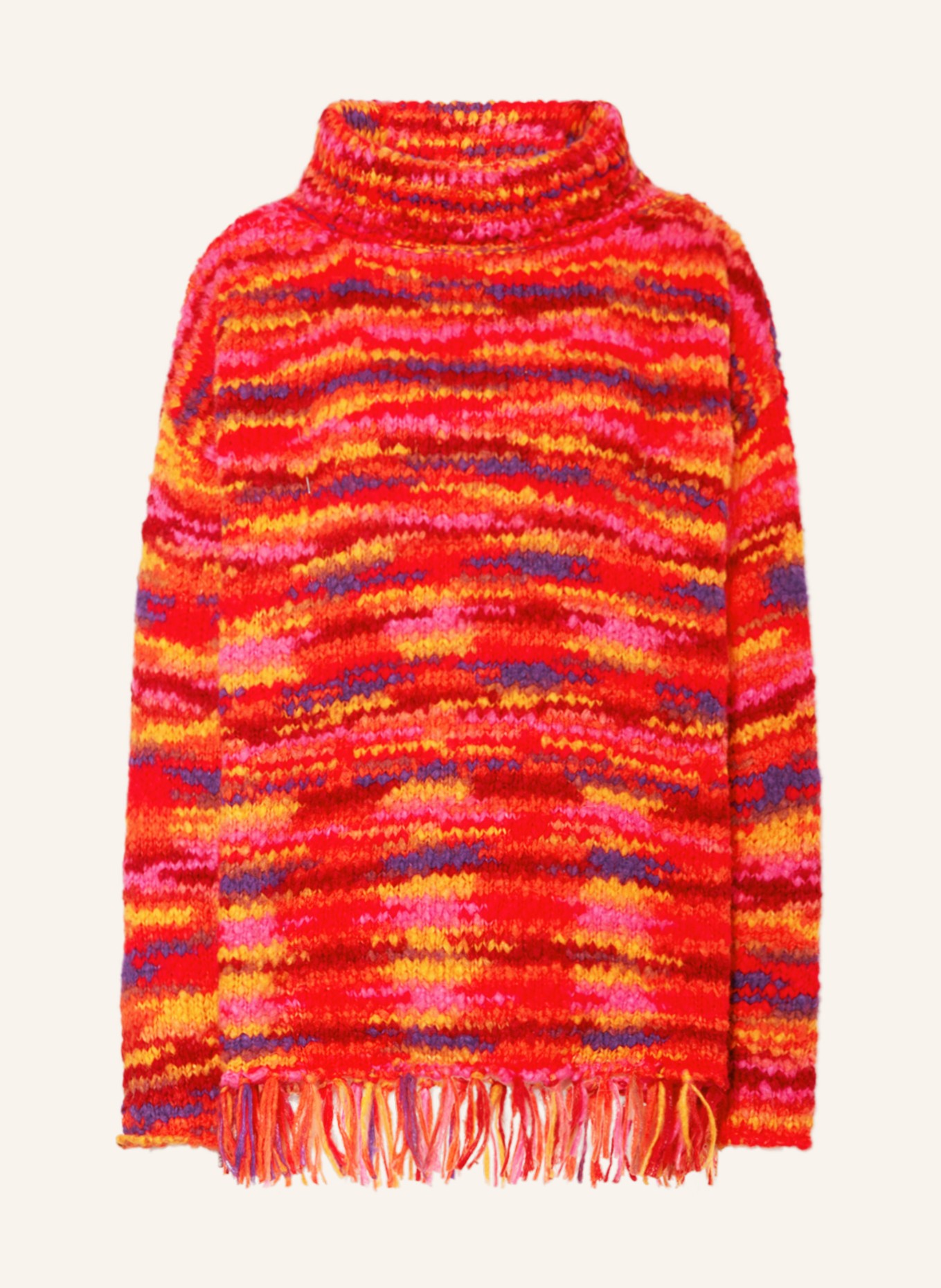 Grace Oversized sweater, Color: RED/ PURPLE/ ORANGE (Image 1)