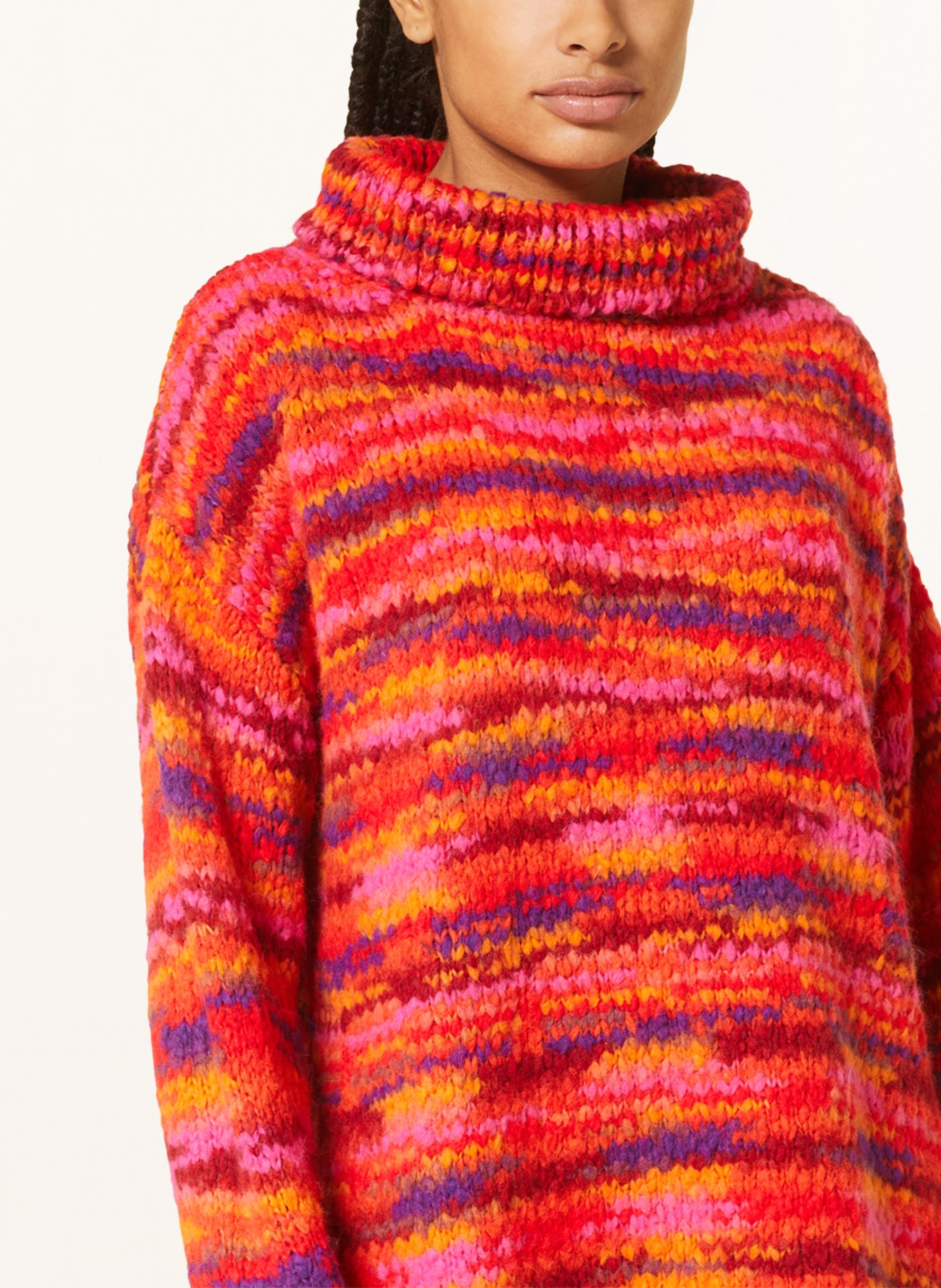 Grace Oversized sweater, Color: RED/ PURPLE/ ORANGE (Image 4)