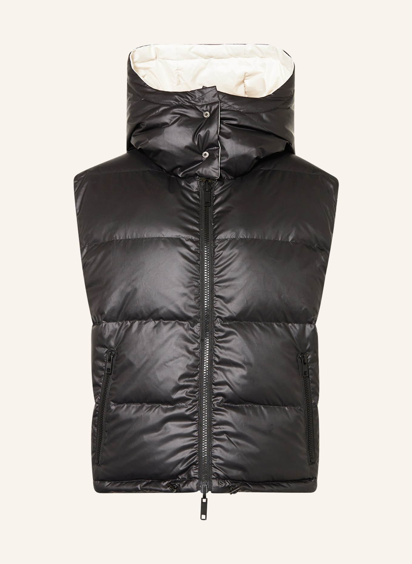 Grace Reversible down vest, Color: BLACK/ ECRU (Image 1)