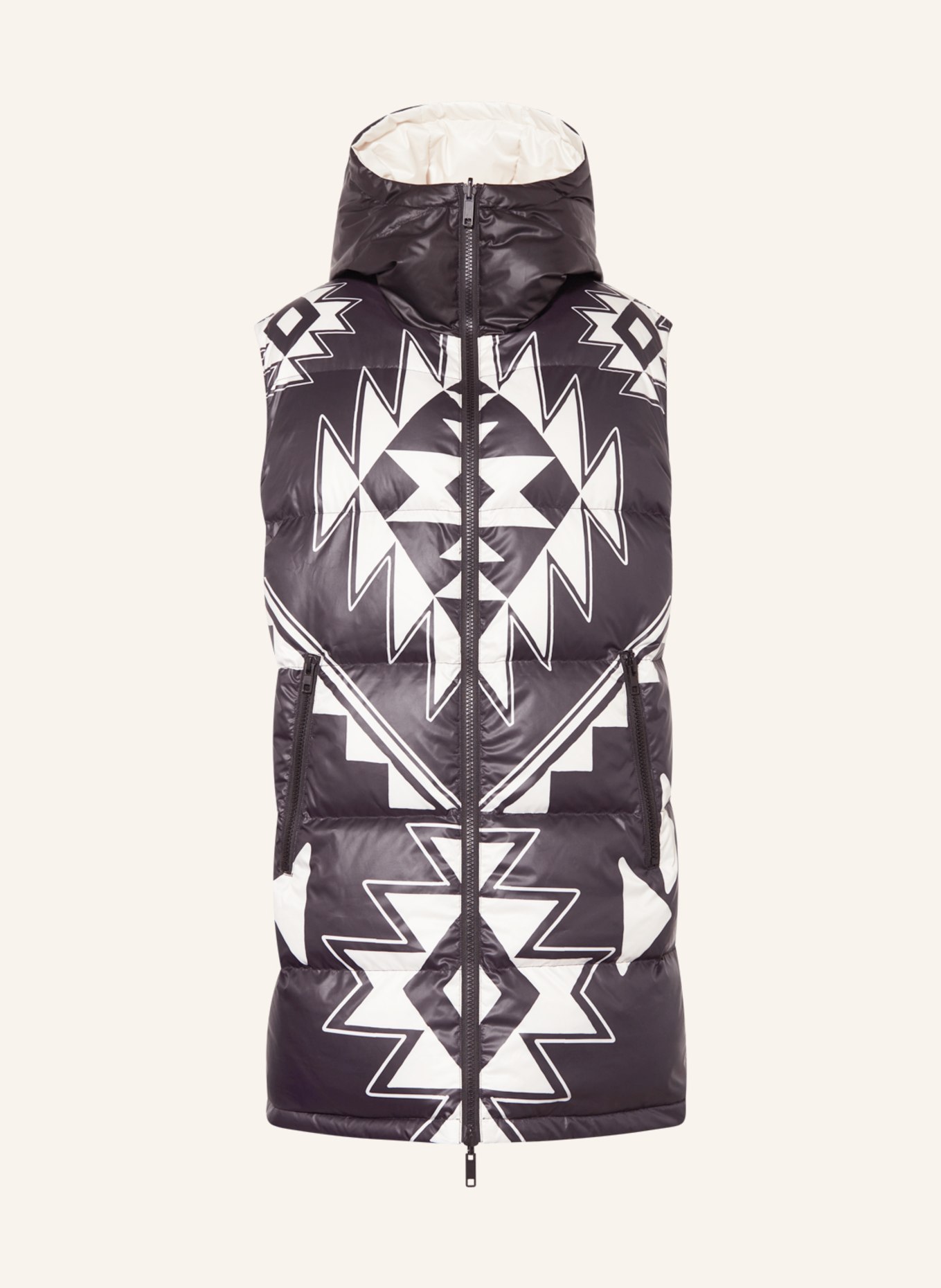 Grace Reversible down vest, Color: BLACK/ ECRU (Image 1)