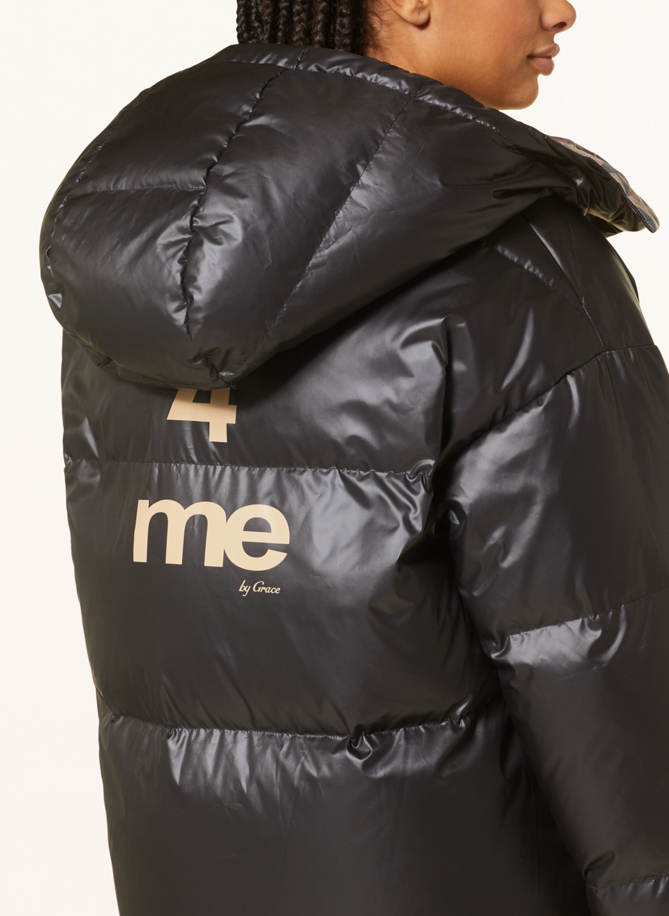 Grace Reversible down jacket, Color: BEIGE/ GRAY (Image 7)