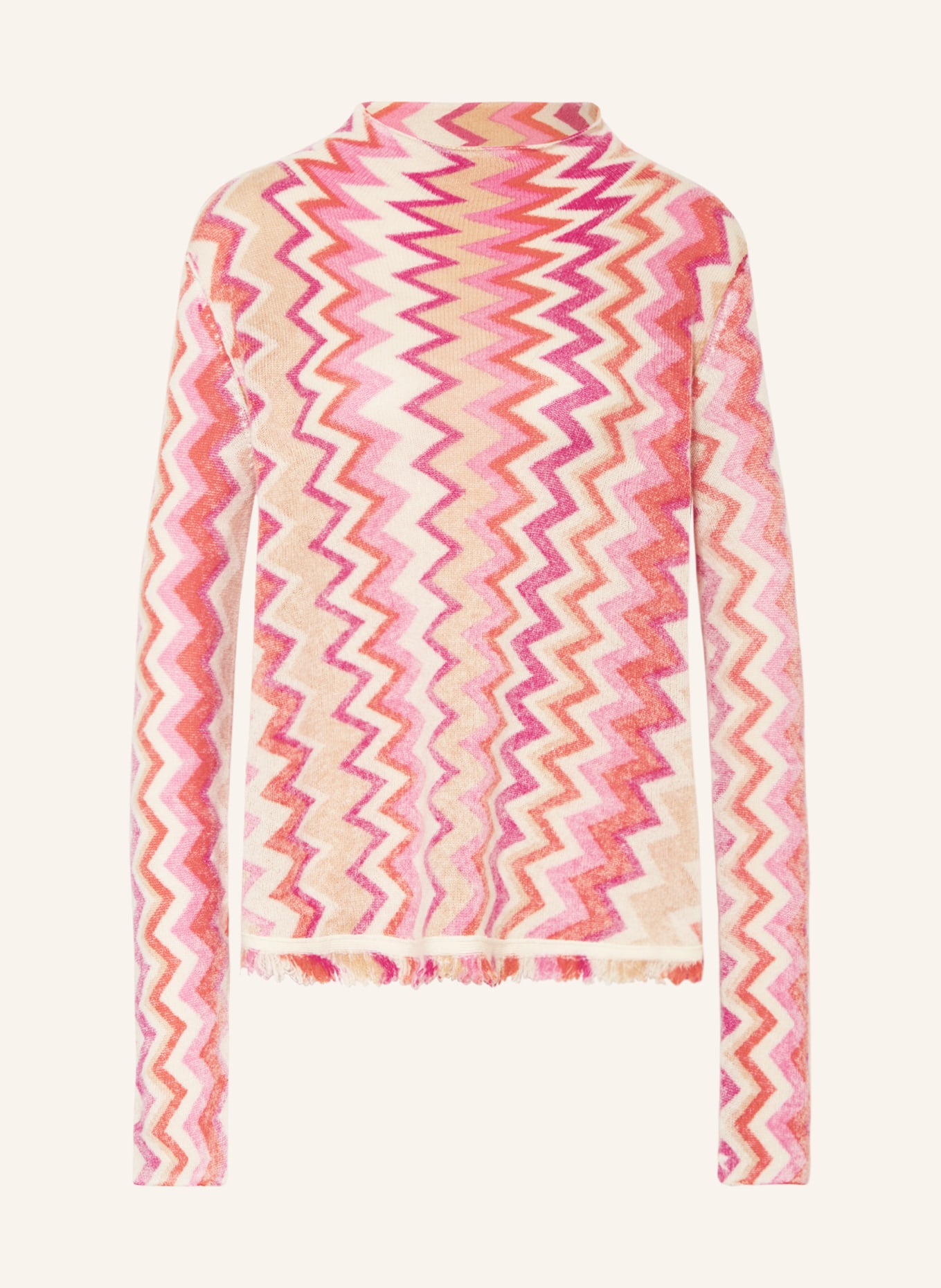 Grace Sweater, Color: BEIGE/ PINK/ ORANGE (Image 1)