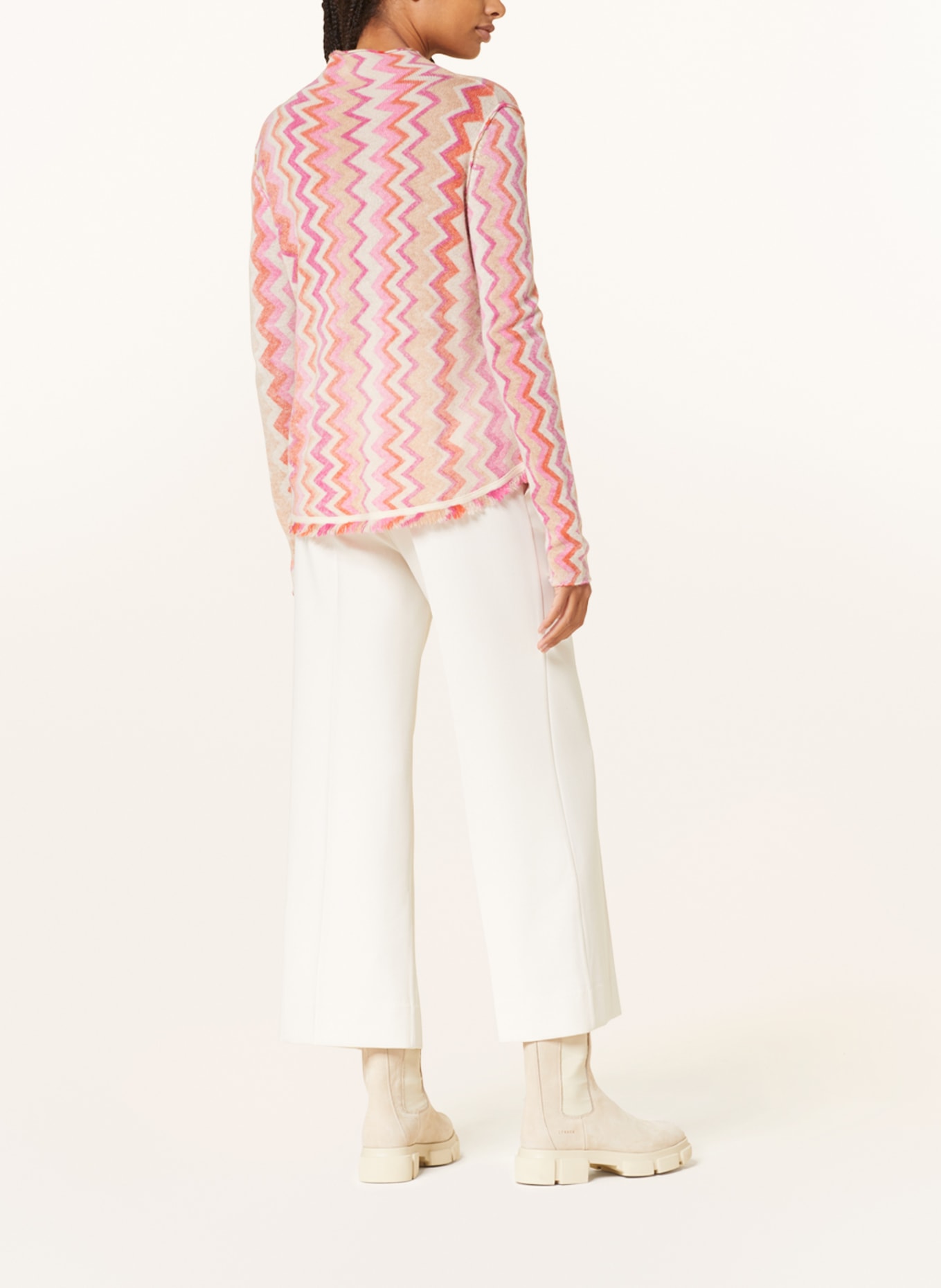 Grace Sweater, Color: BEIGE/ PINK/ ORANGE (Image 3)