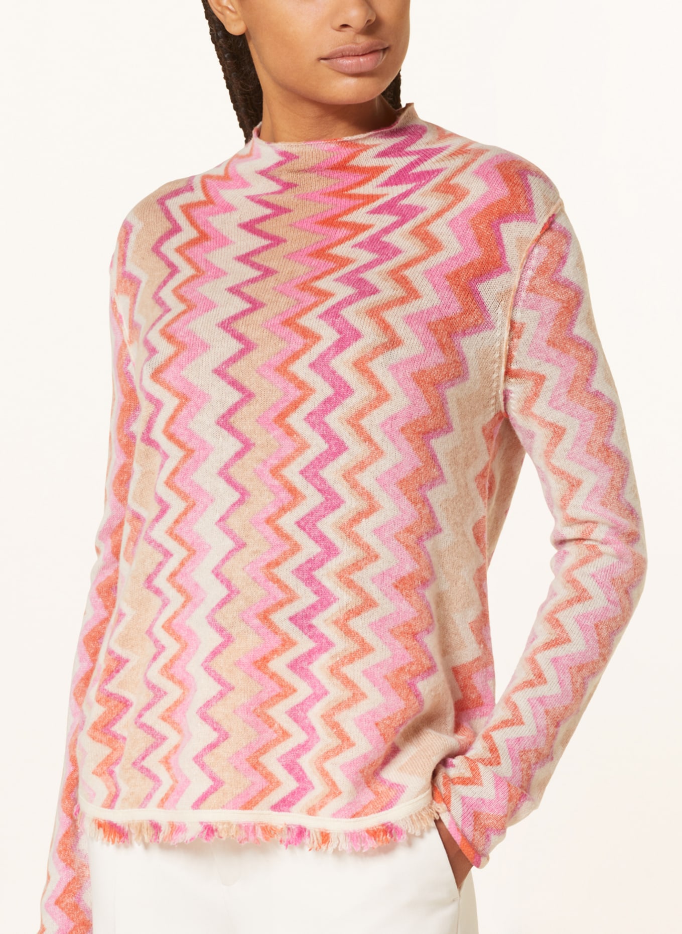 Grace Sweater, Color: BEIGE/ PINK/ ORANGE (Image 4)