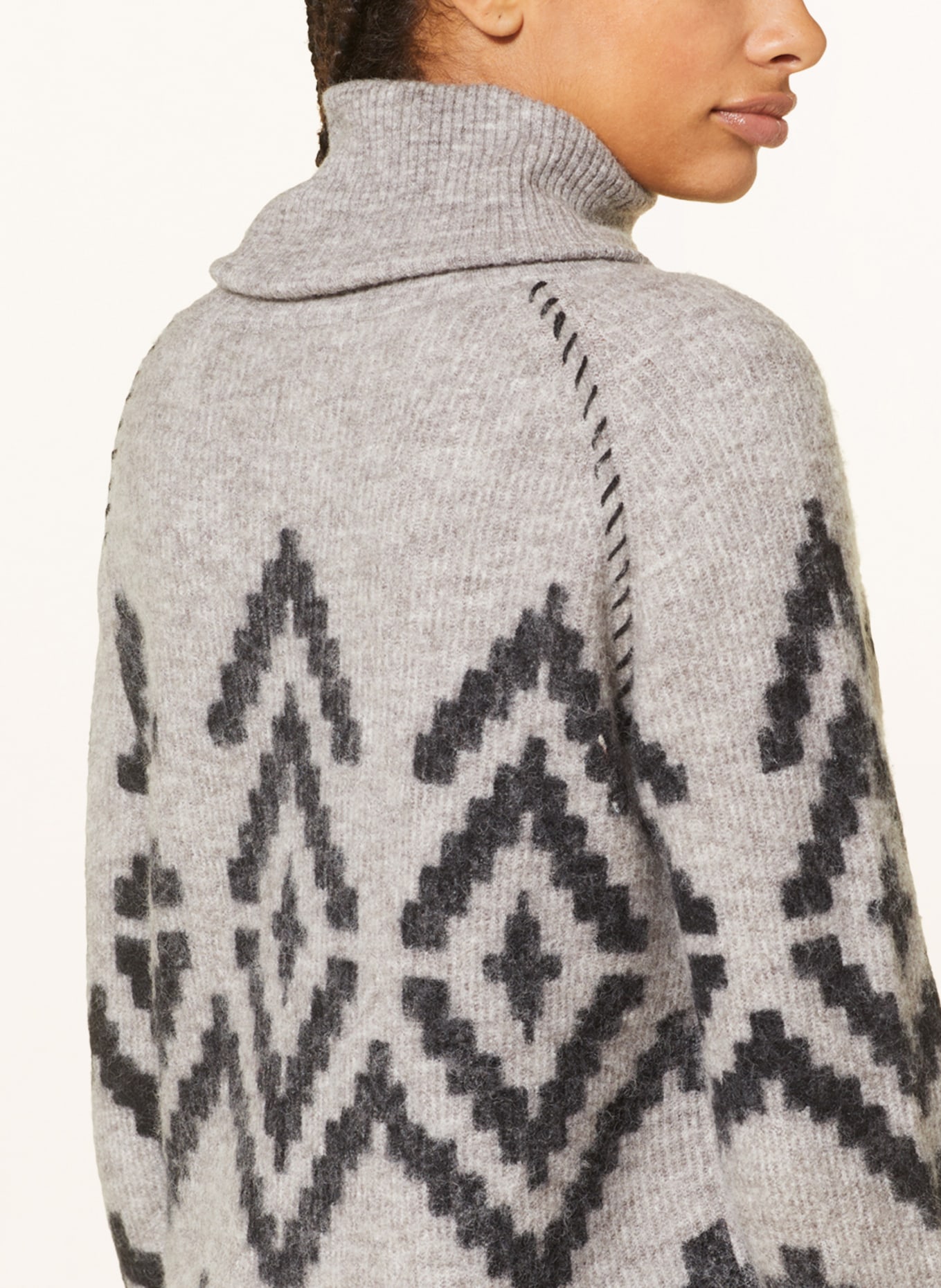 Grace Turtleneck sweater, Color: TAUPE/ BLACK (Image 4)