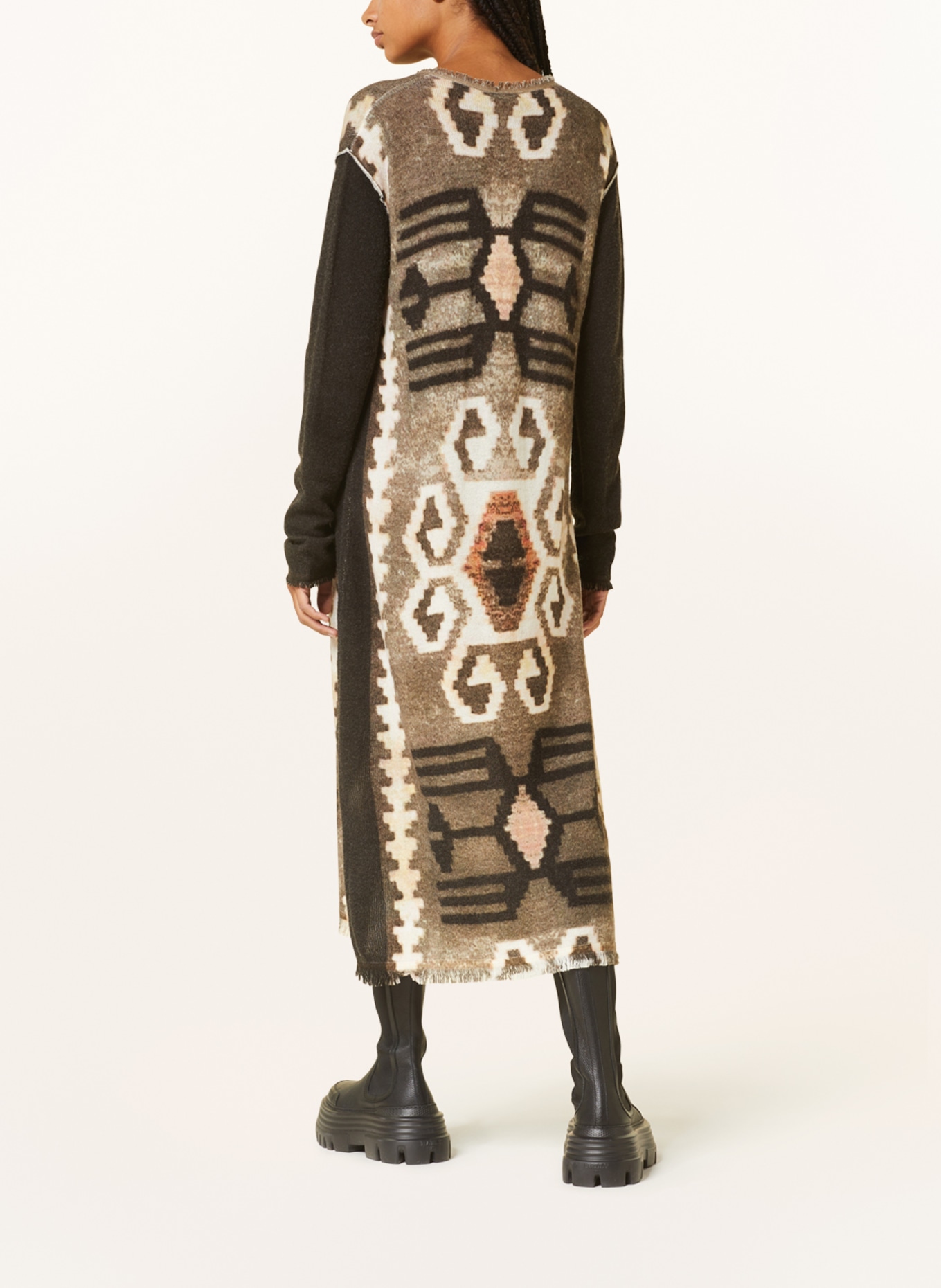 Grace Knit dress, Color: DARK GRAY/ KHAKI/ ECRU (Image 3)