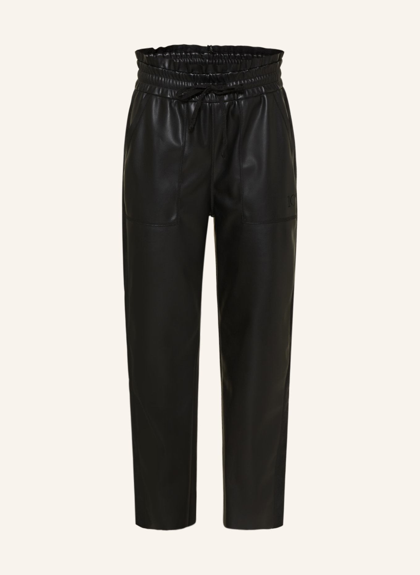 10DAYS Pants in jogger style in leather look, Color: BLACK (Image 1)