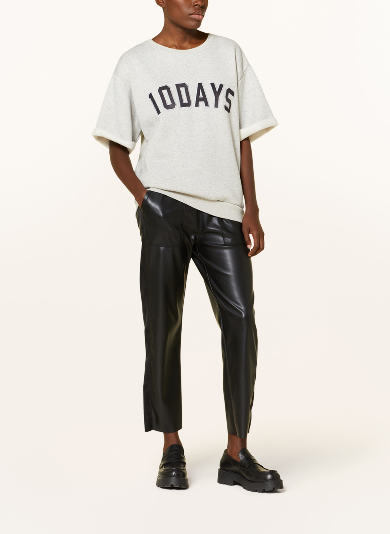 10DAYS Pants in jogger style in leather look, Color: BLACK (Image 2)