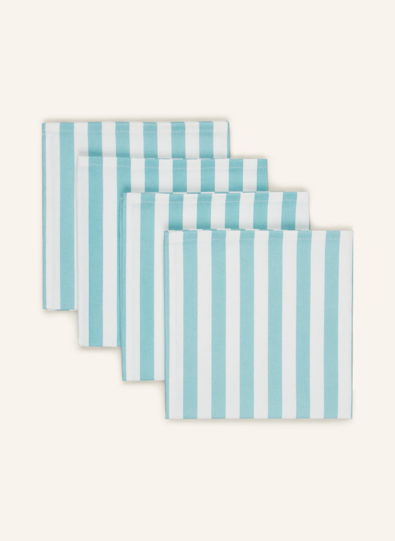 pichler Set of 4 cloth napkins MEZZO, Color: CREAM/ MINT (Image 1)