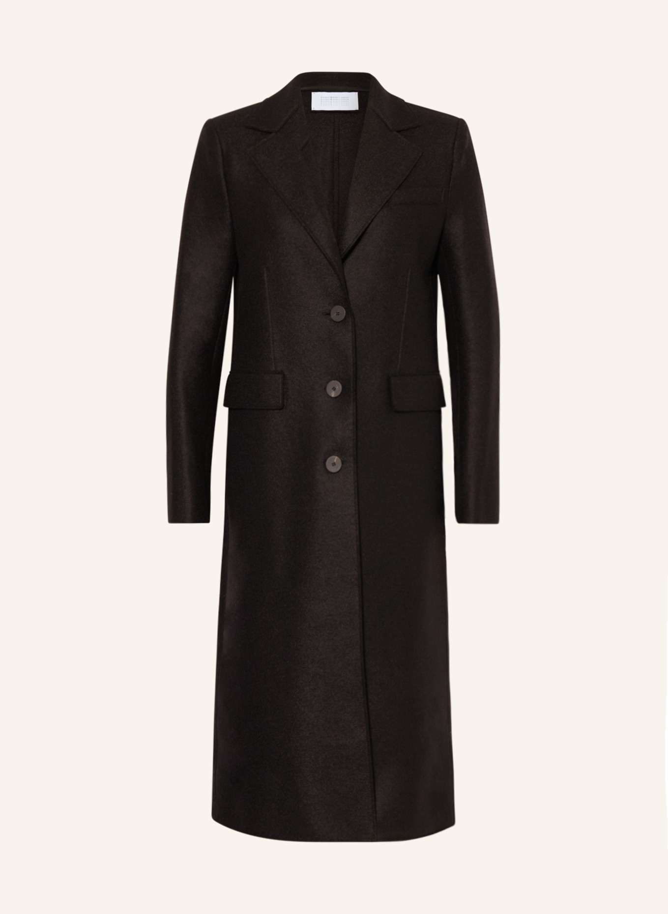 HARRIS WHARF LONDON Vlněný kabát, Barva: ČERNÁ (Obrázek 1)