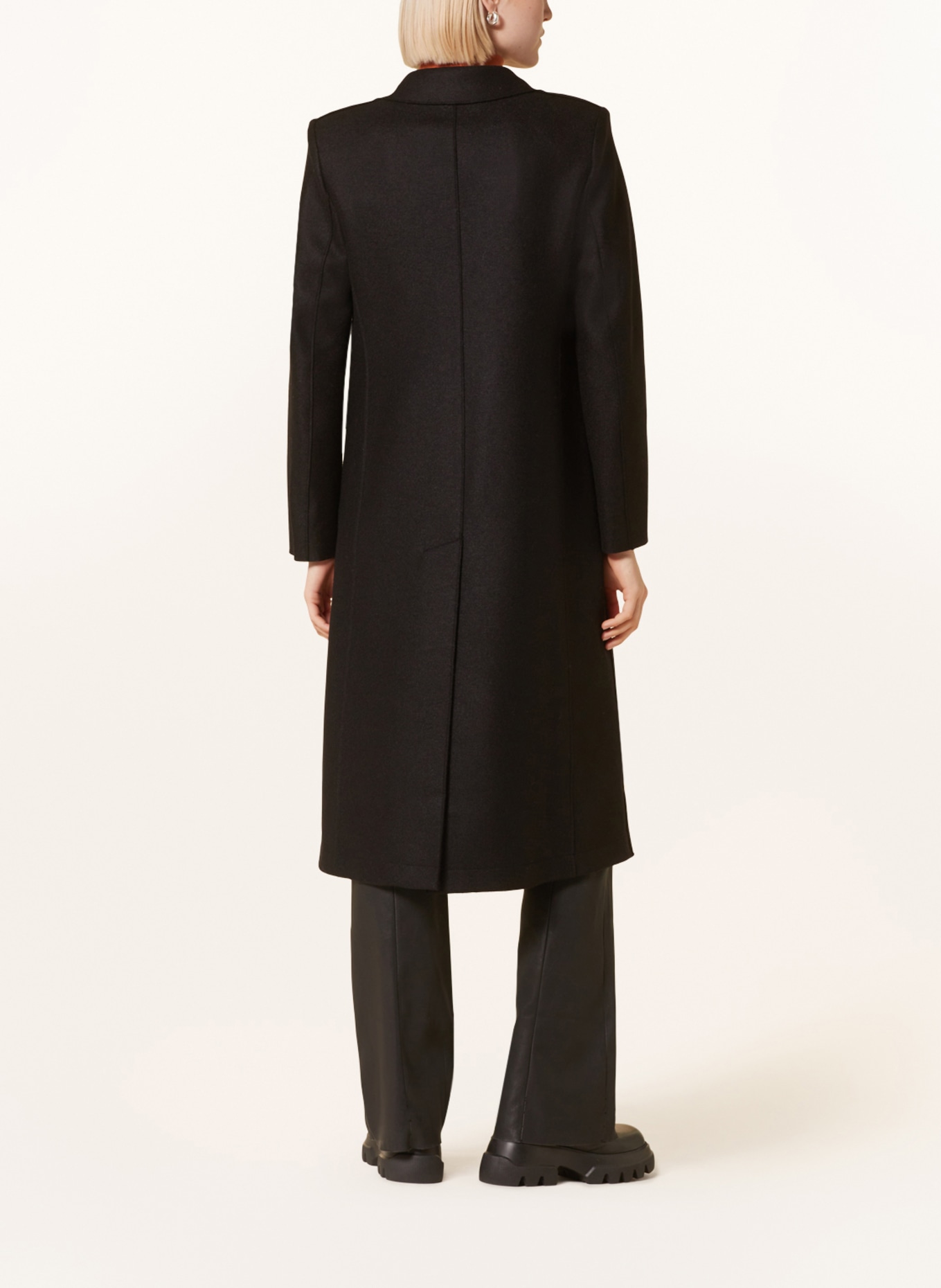HARRIS WHARF LONDON Wool coat, Color: BLACK (Image 3)