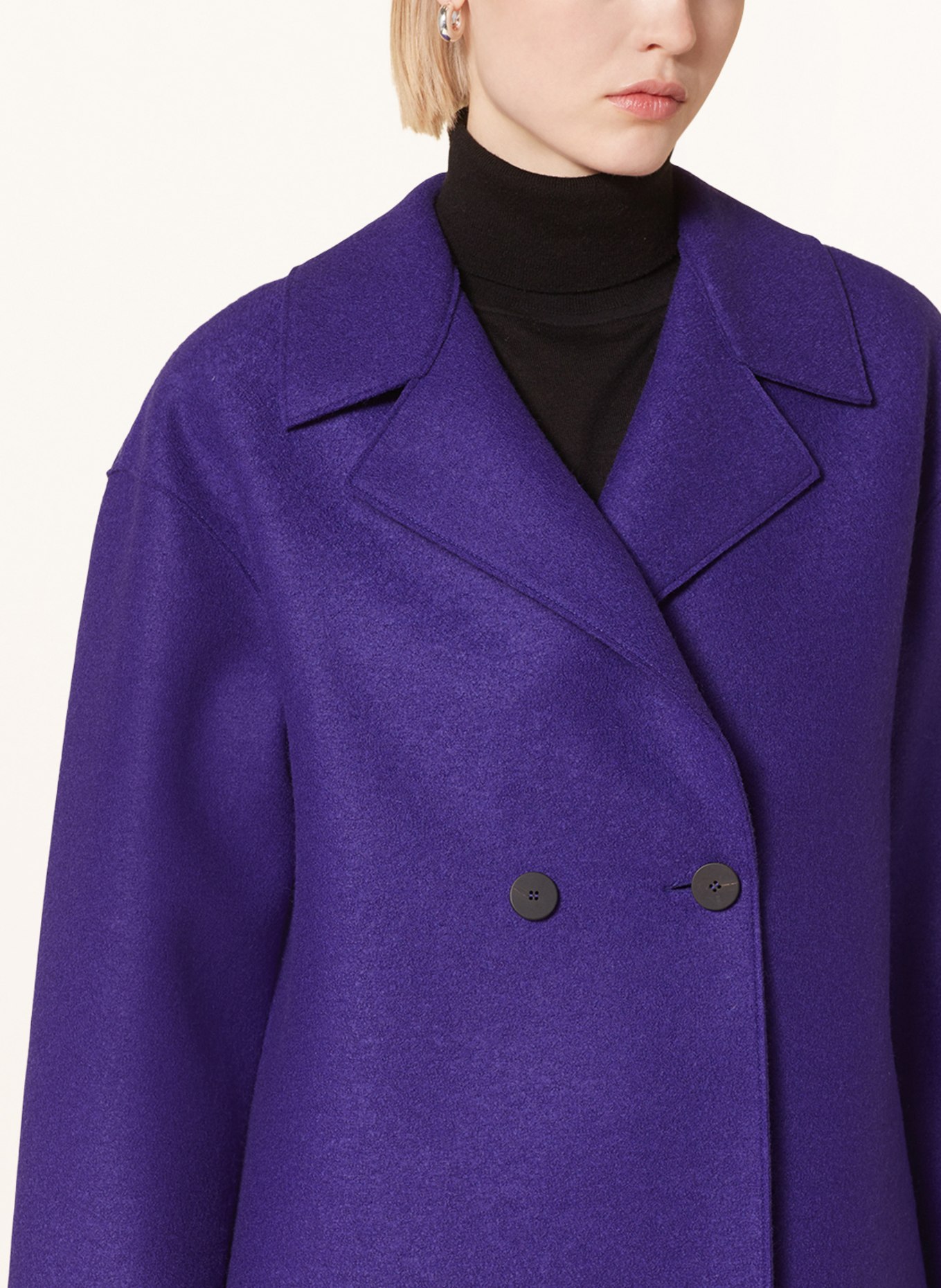 HARRIS WHARF LONDON Wool coat, Color: PURPLE (Image 4)