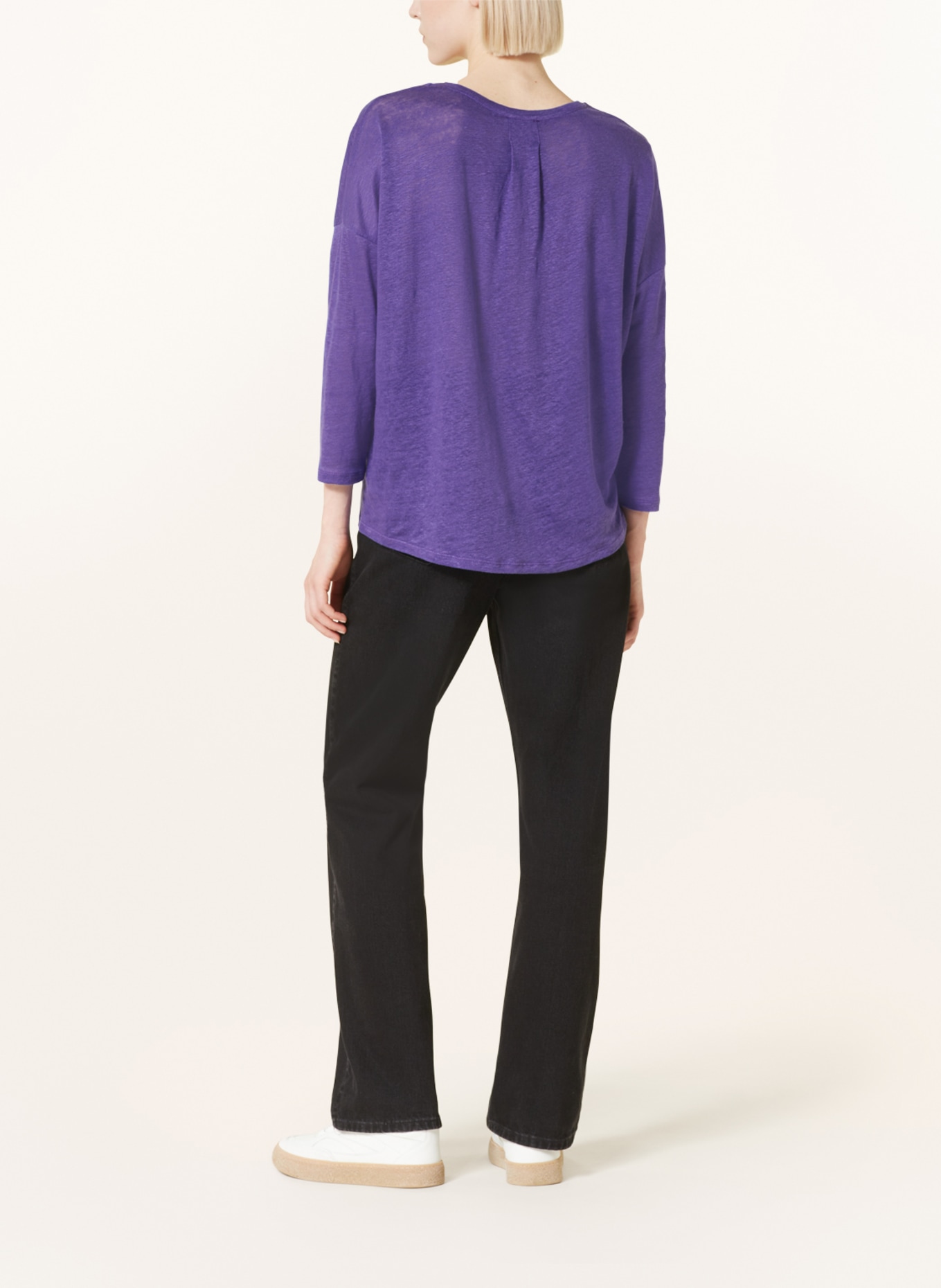darling harbour Linen shirt with 3/4 sleeves, Color: LILA (Image 3)