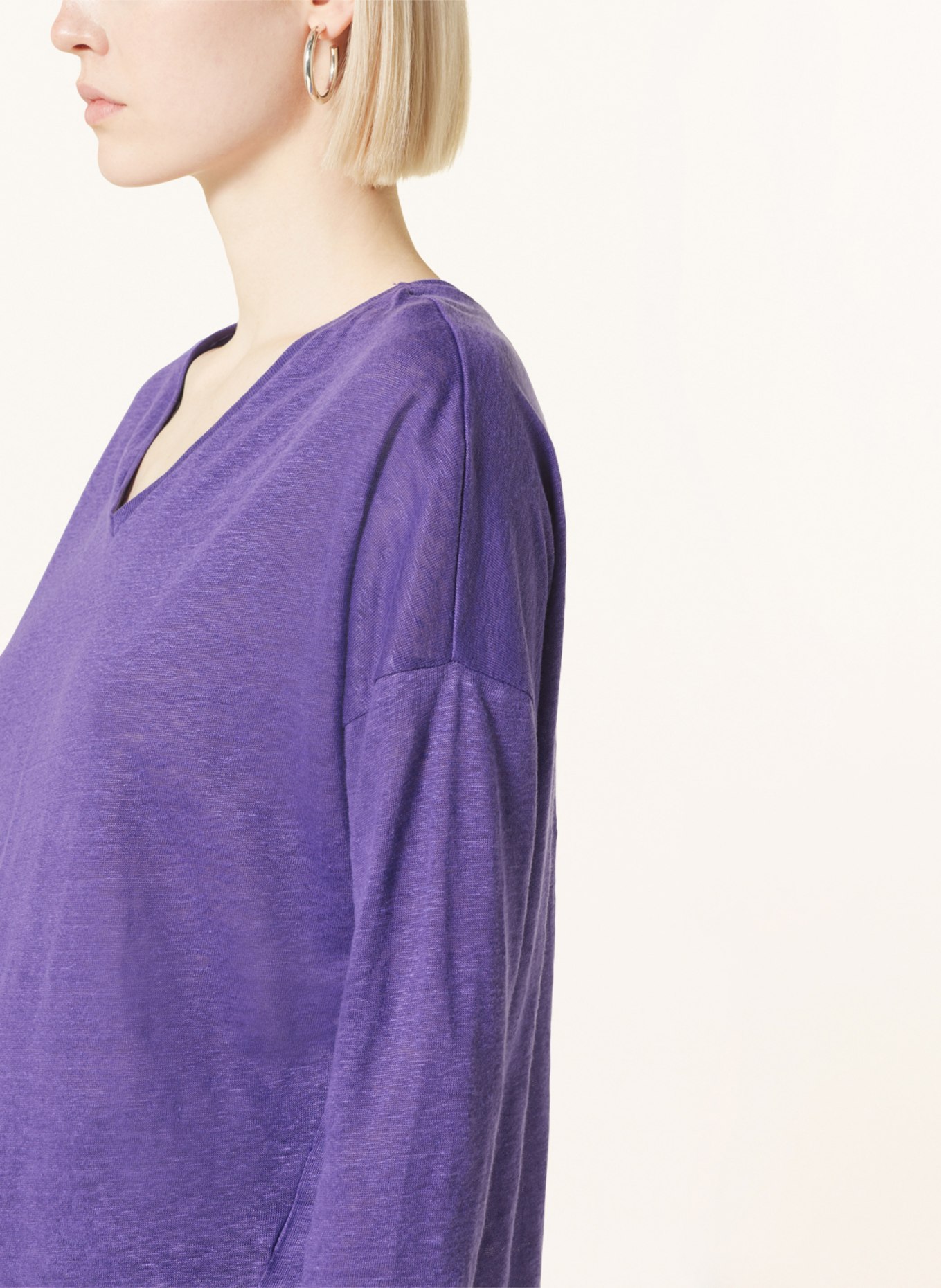 darling harbour Linen shirt with 3/4 sleeves, Color: LILA (Image 4)