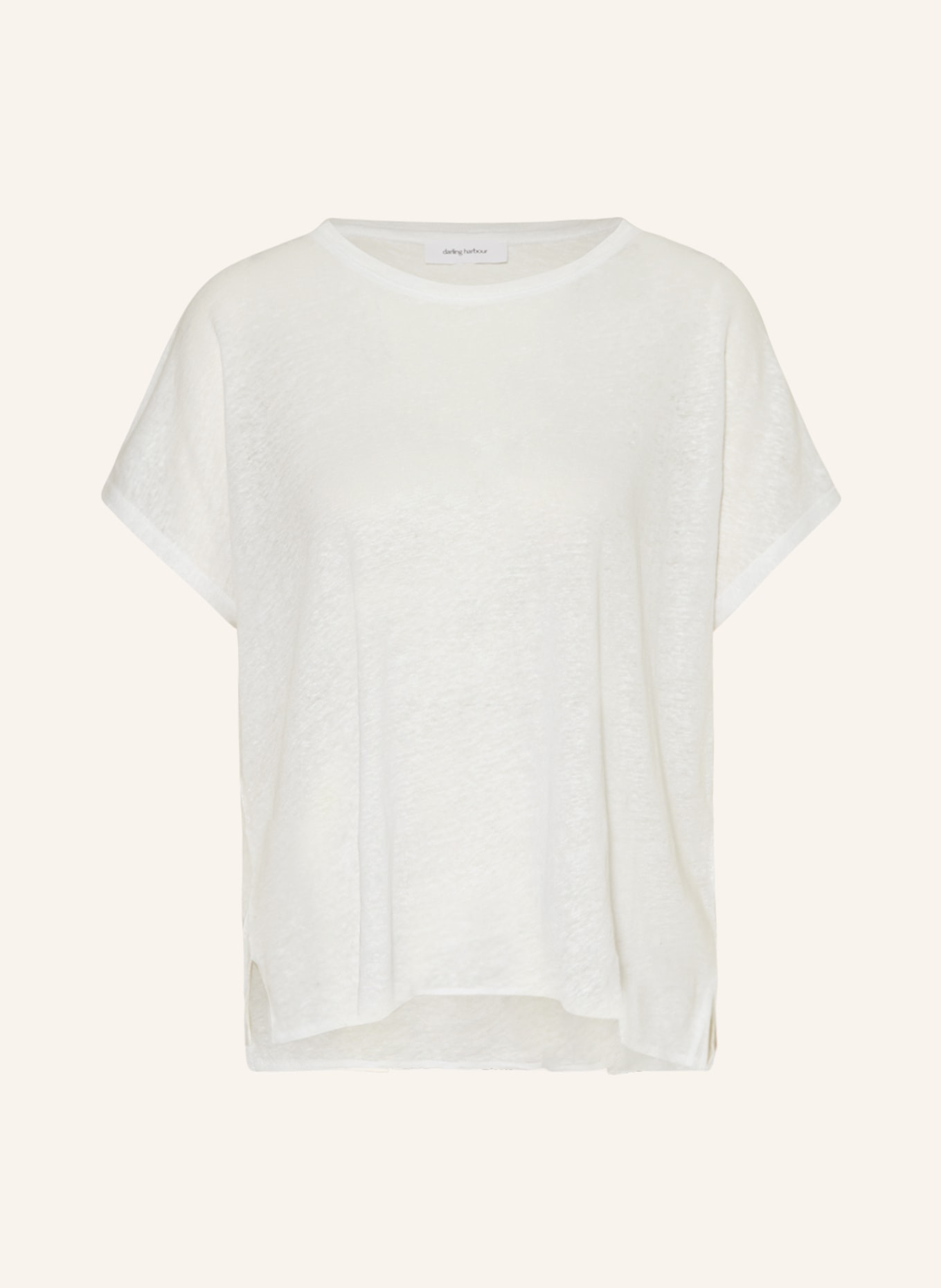 darling harbour T-shirt made of linen, Color: WHITE (Image 1)