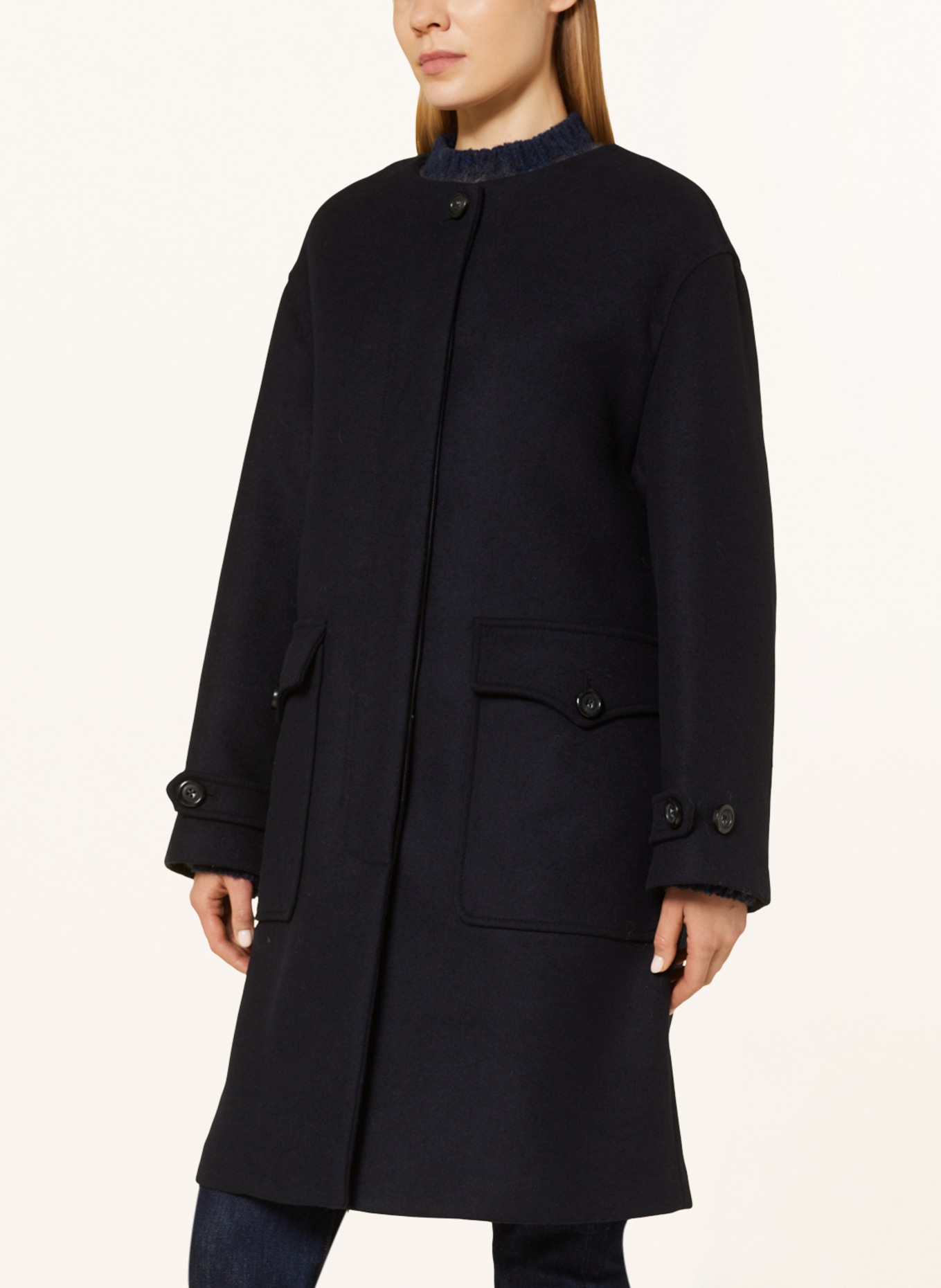 WOOLRICH Mantel mit abnehmbarer Kapuze, Farbe: DUNKELBLAU (Bild 6)