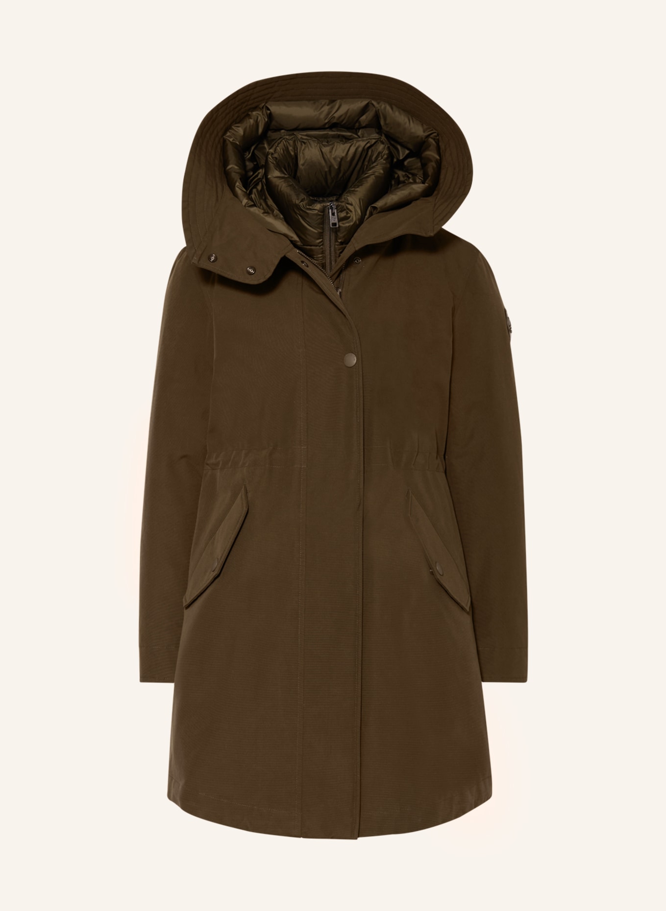 WOOLRICH 2-in-1 down parka, Color: KHAKI (Image 1)