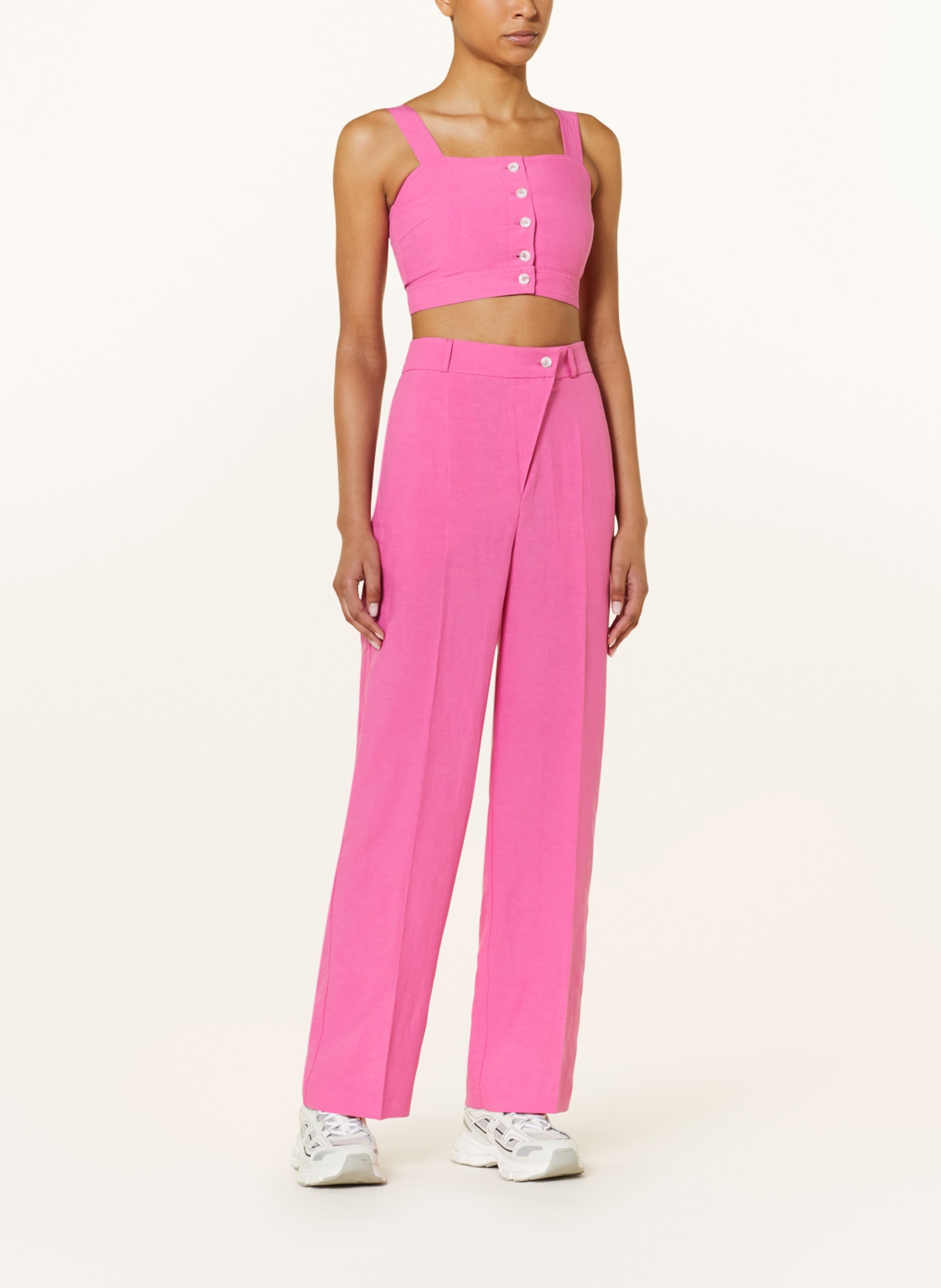 OH APRIL Cropped-Top LUCILE mit Leinen, Farbe: PINK (Bild 2)