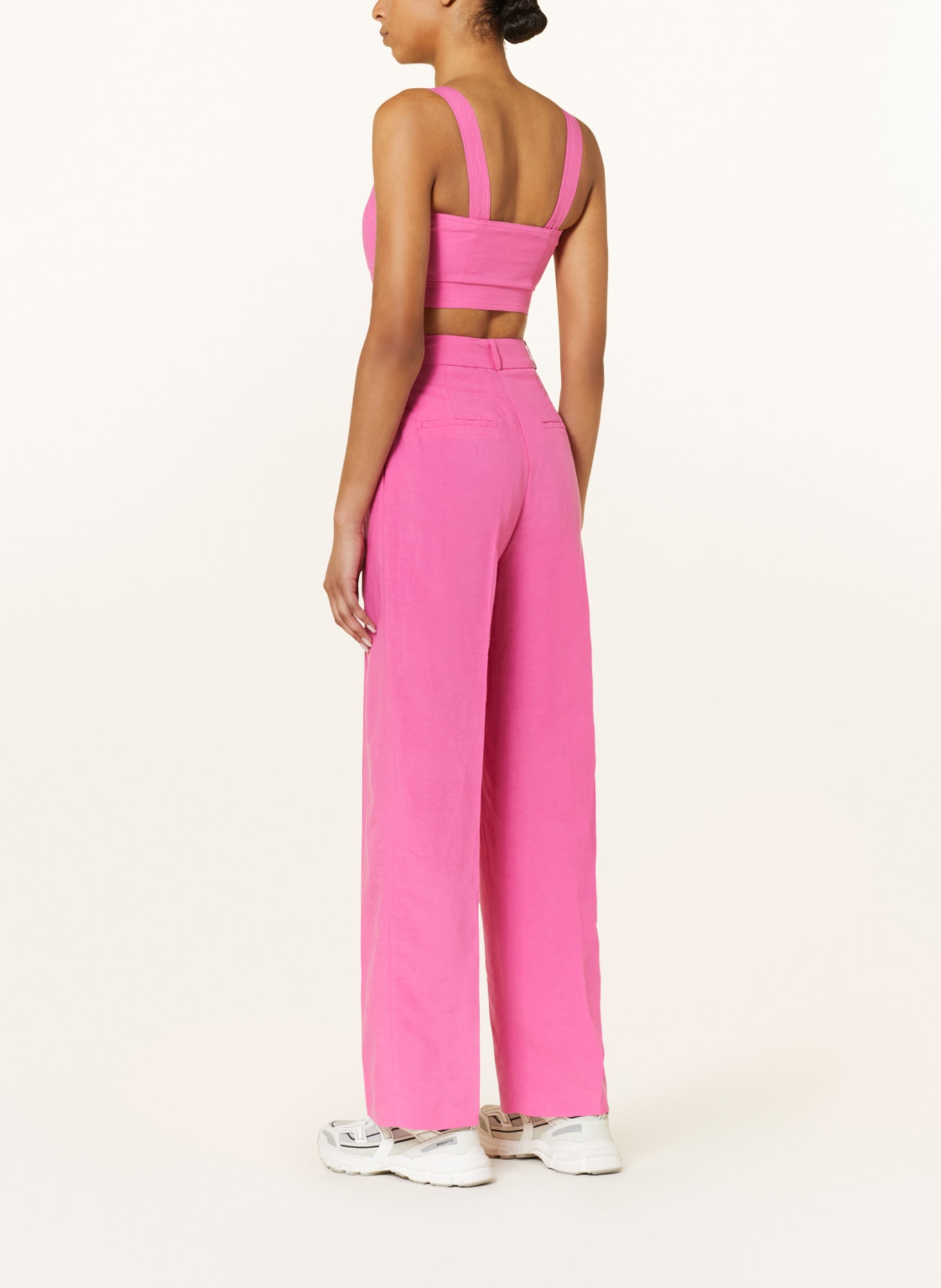 OH APRIL Cropped-Top LUCILE mit Leinen, Farbe: PINK (Bild 3)