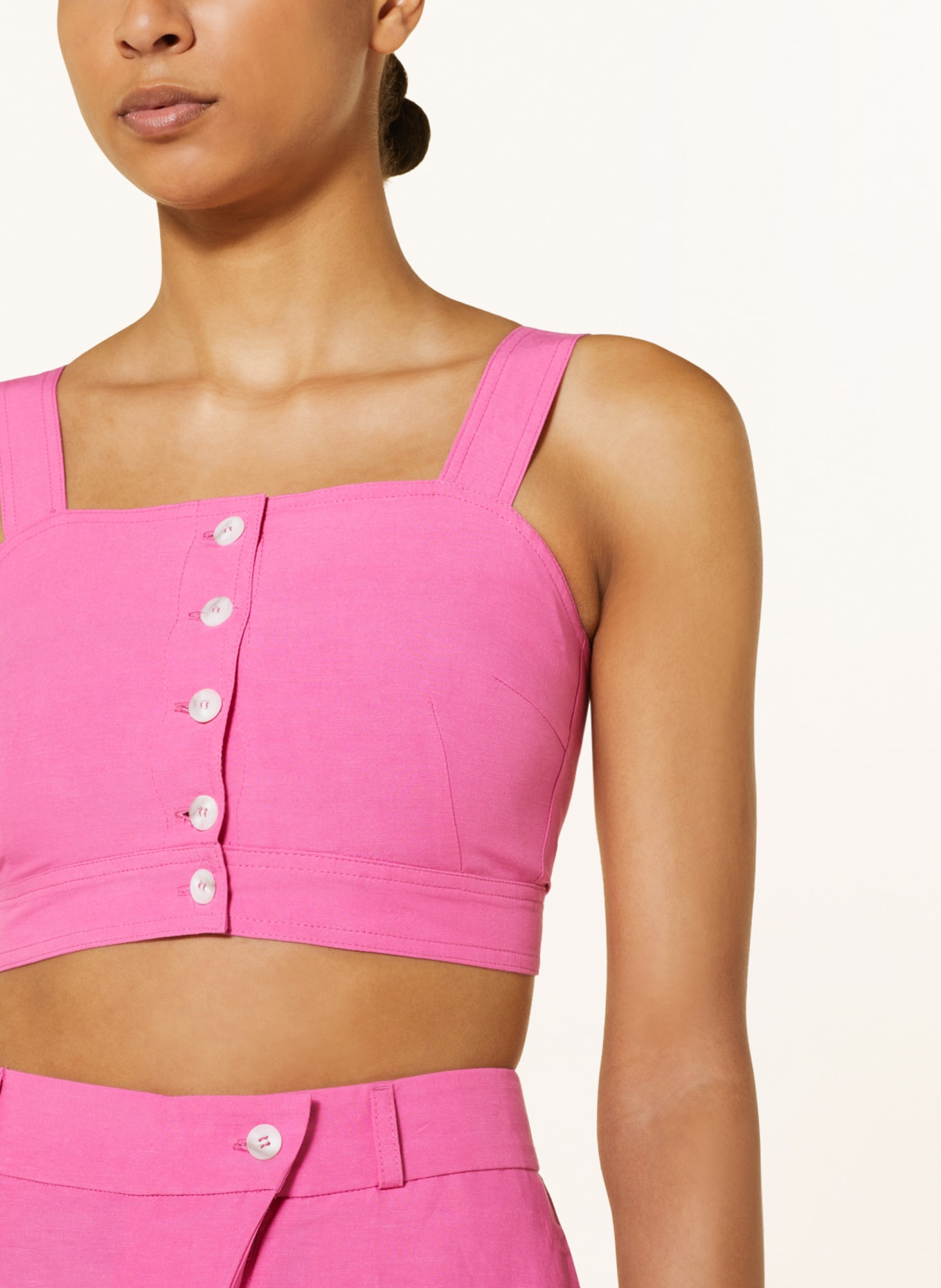 OH APRIL Cropped-Top LUCILE mit Leinen, Farbe: PINK (Bild 4)