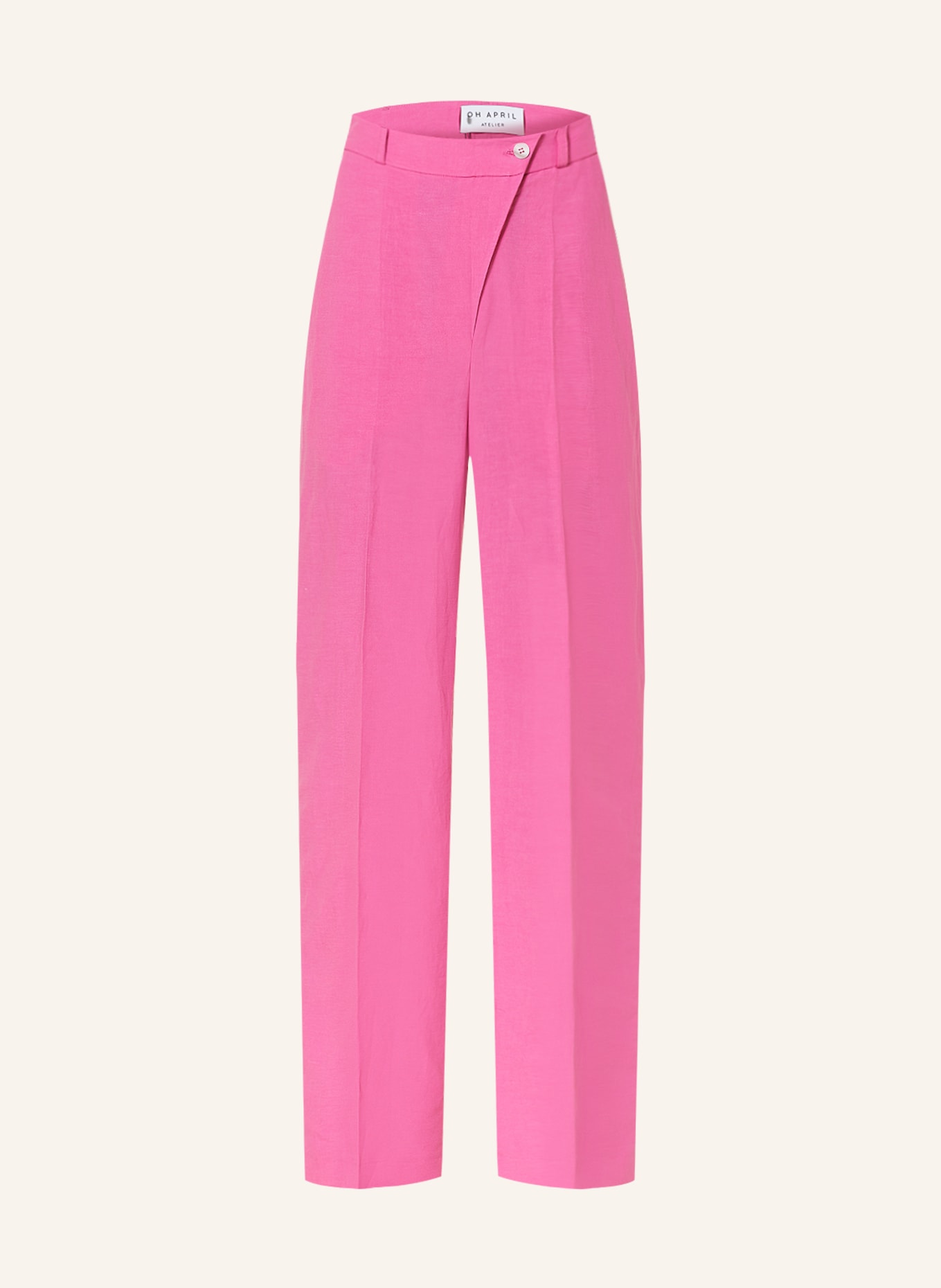 OH APRIL Wide leg trousers ÉLODIE with linen, Color: PINK (Image 1)