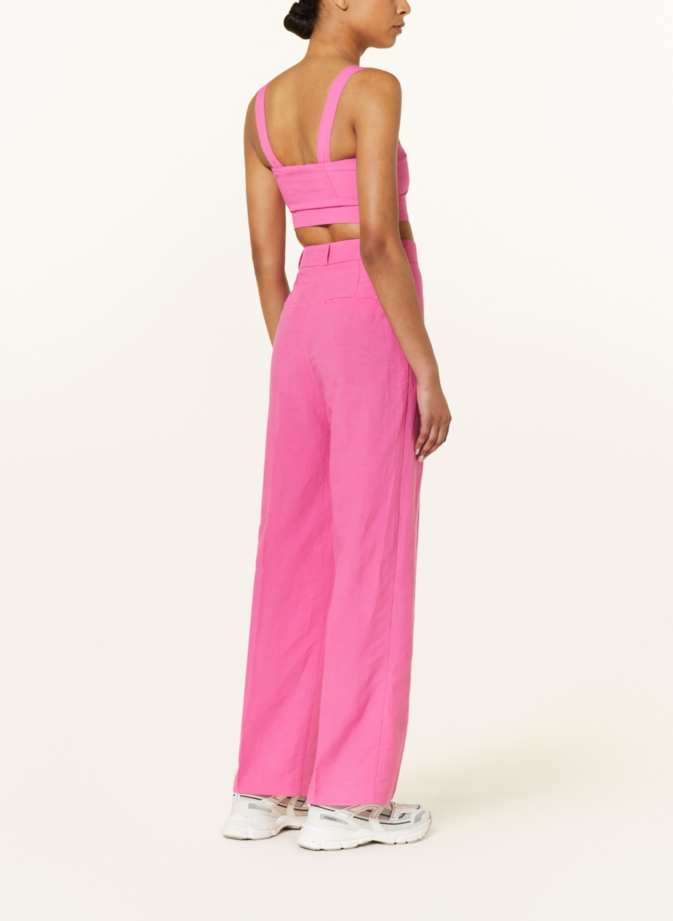 OH APRIL Wide leg trousers ÉLODIE with linen, Color: PINK (Image 3)