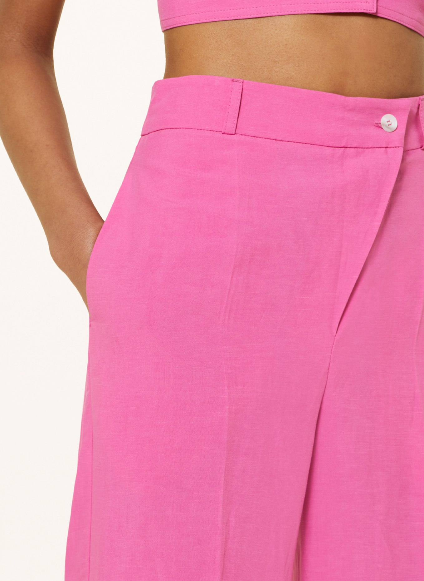 OH APRIL Wide leg trousers ÉLODIE with linen, Color: PINK (Image 5)