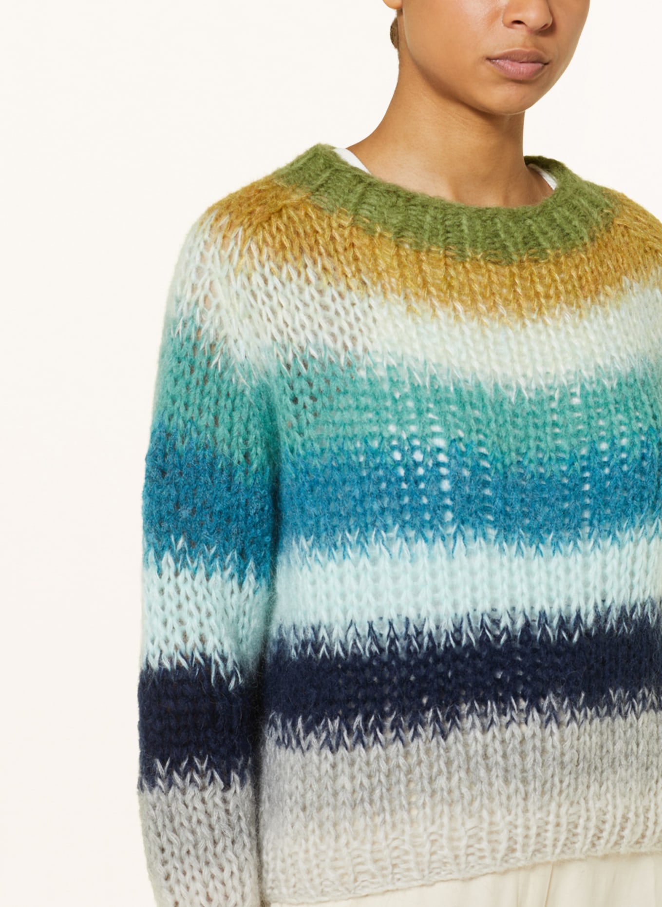 MAIAMI Sweater with mohair, Color: GREEN/ BLUE/ GRAY (Image 4)