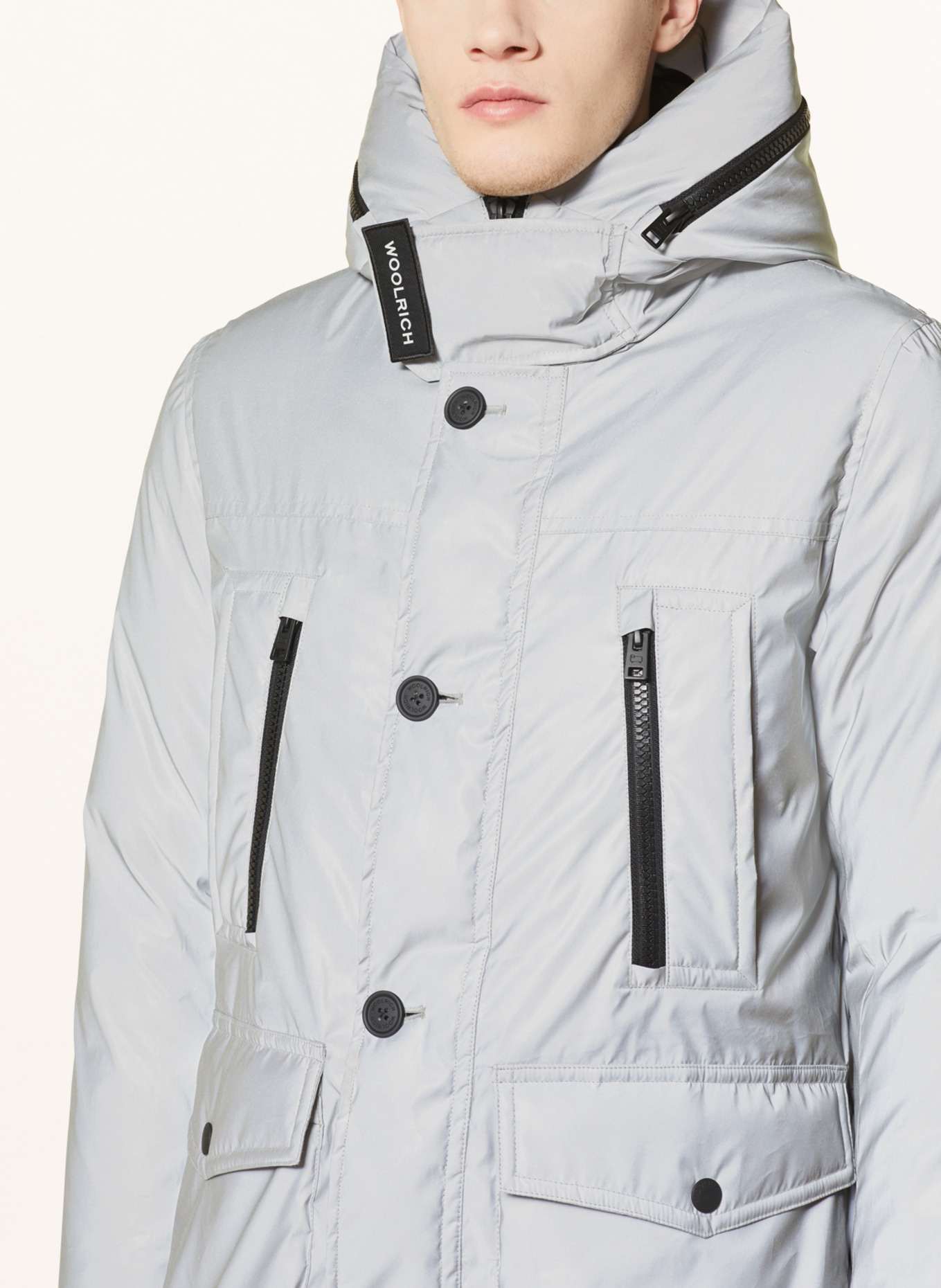 WOOLRICH Down parka REFLECTIVE ARCTIC, Color: GRAY (Image 5)