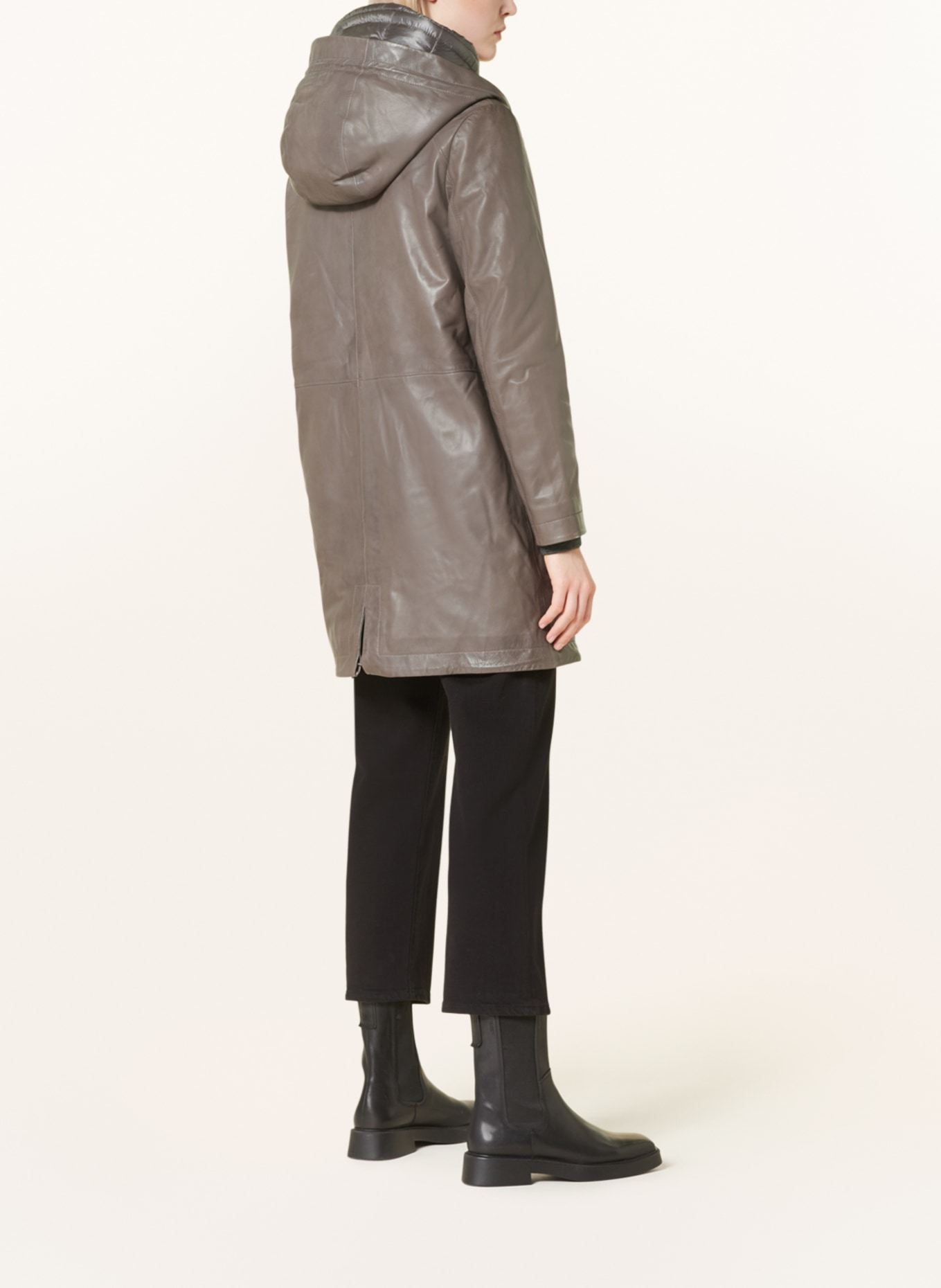 MILESTONE 2-in-1 coat MSKYLA made of leather, Color: GRAY (Image 3)
