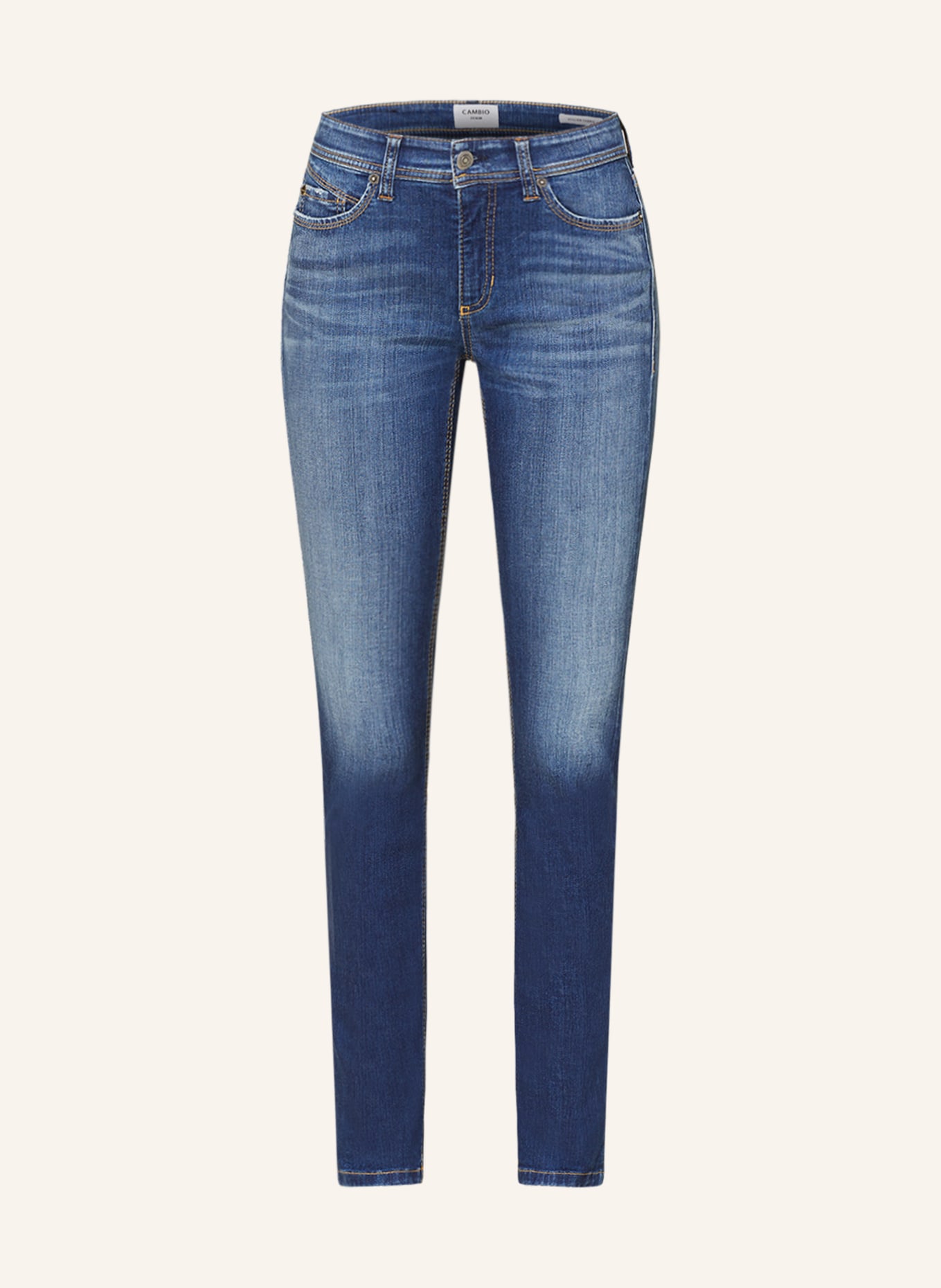 CAMBIO Skinny Jeans PARLA mit Pailletten, Farbe: 5061 medium contrast splinted (Bild 1)