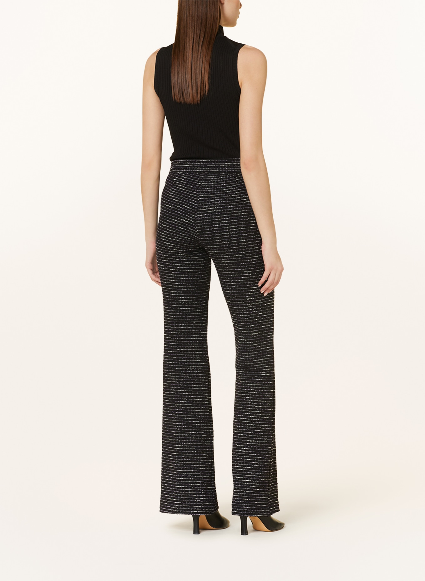 CAMBIO Wide leg trousers FRANCIS made of tweed, Color: BLACK/ WHITE/ PURPLE (Image 3)